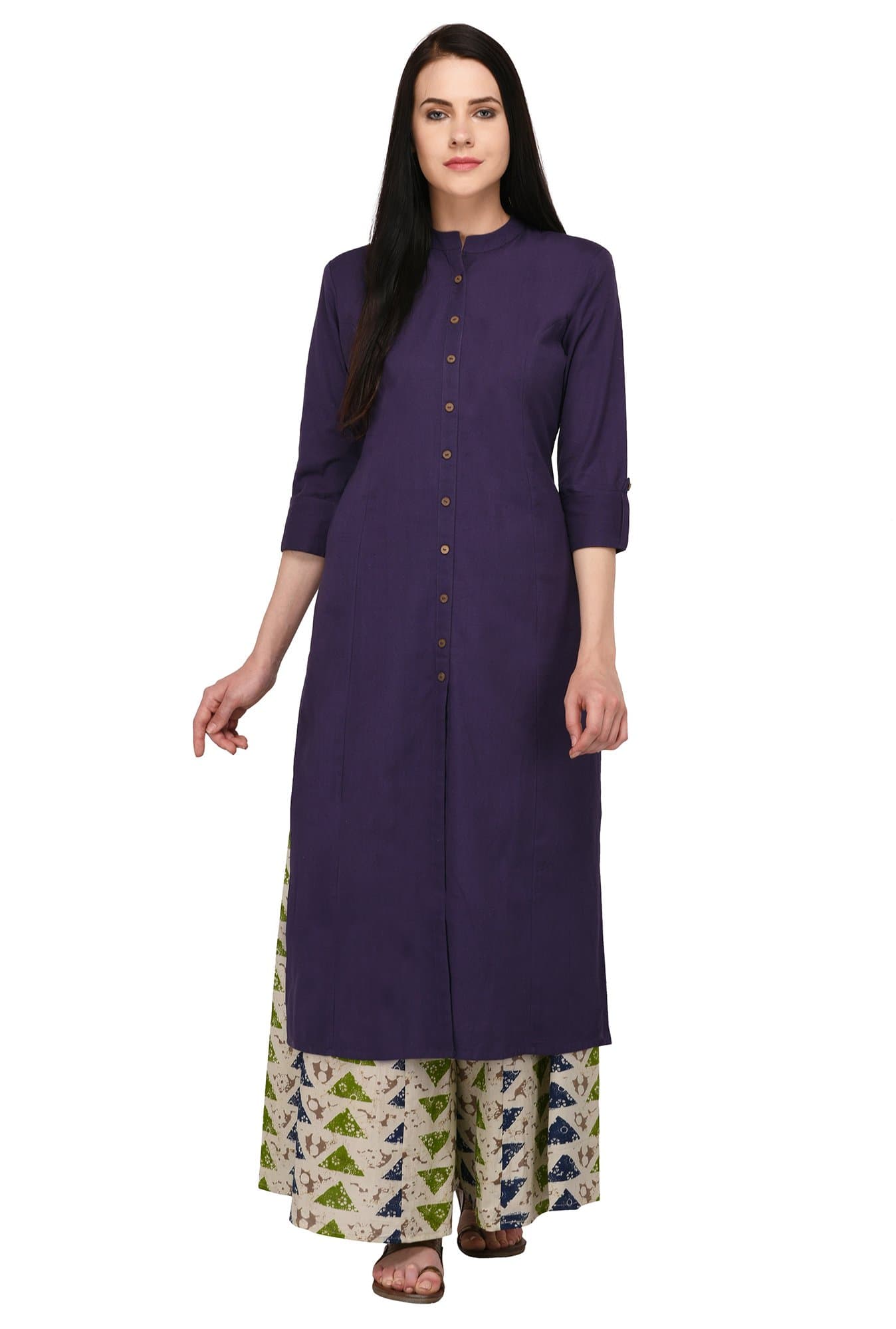 Pistaa's Women's Cotton Solid Kurta with Palazzo Bottom Set (KWTPRNTPZOMX)