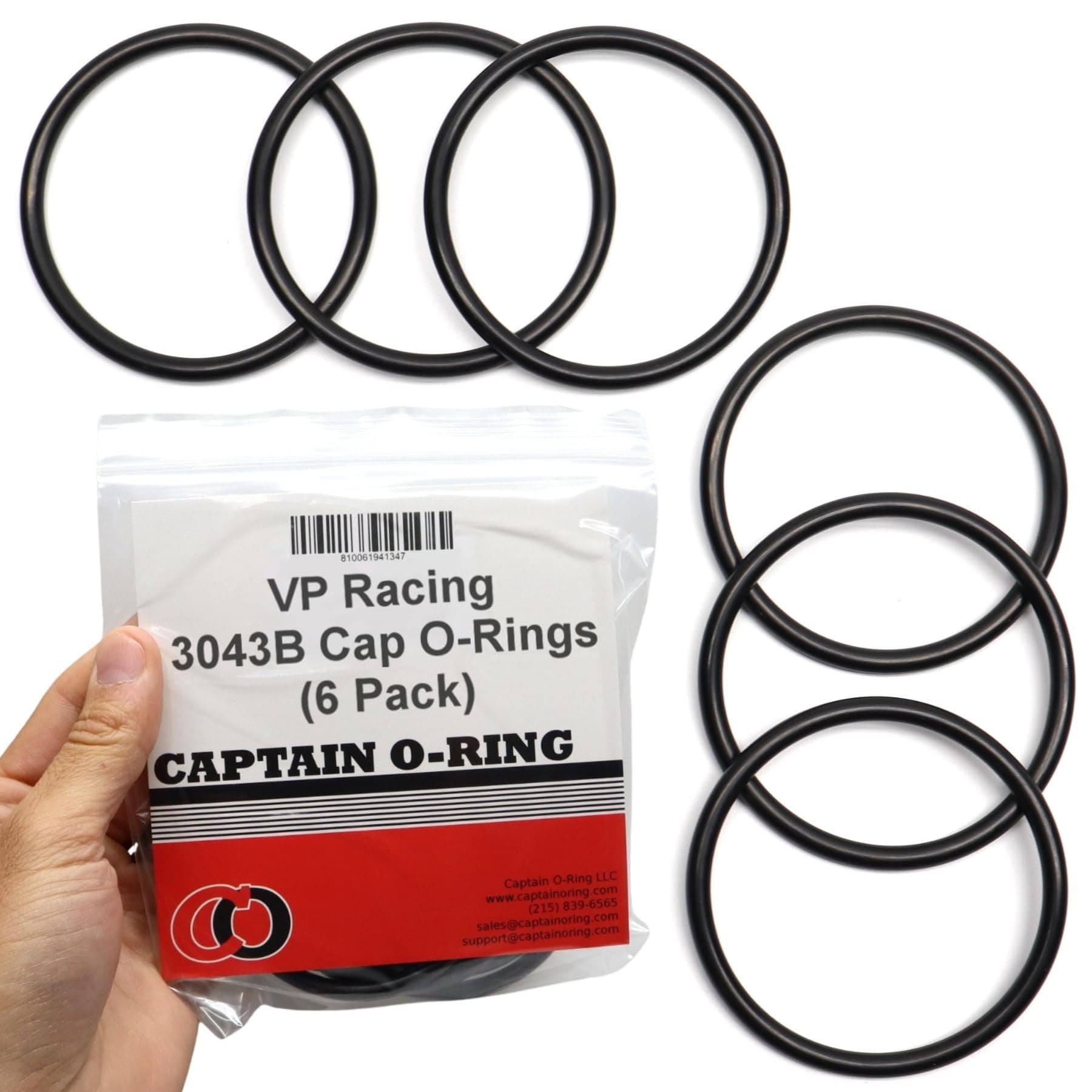 Captain O-Ring – Replacement 3043B O-Rings for VP Racing Fuels 3042 Gas Can/Utility Jug Caps (6 Pack)