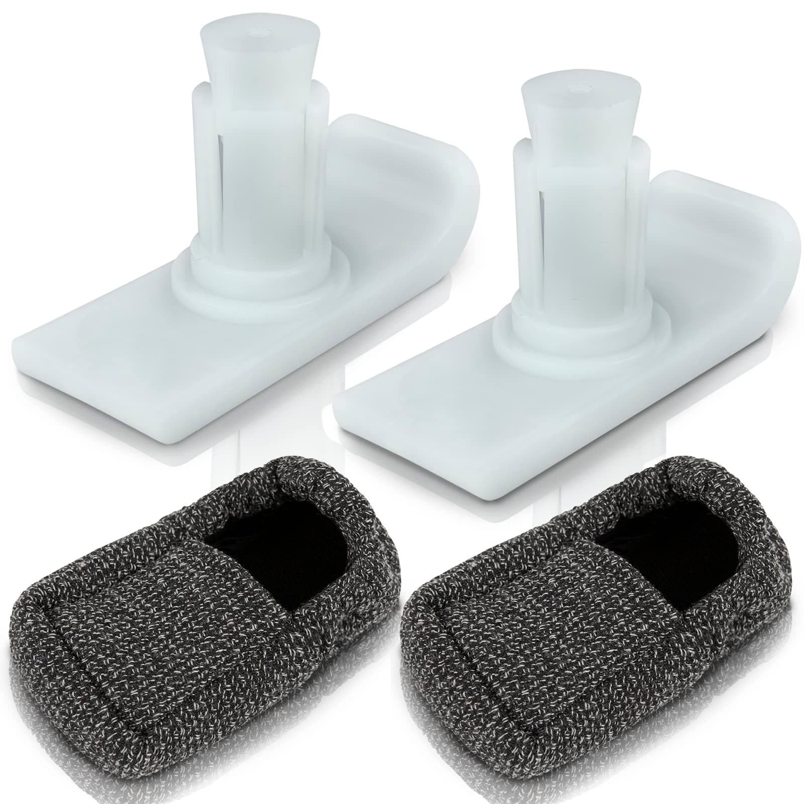 Vive Walker Ski Glides - Universal Replacement Feet - Heavy Duty, Durable Coaster Cap Gliders for Medical Folding Walker - Provides Safety, Stability - 2 Slides and 2 Smooth Sock Pad Covers (1-Pair)