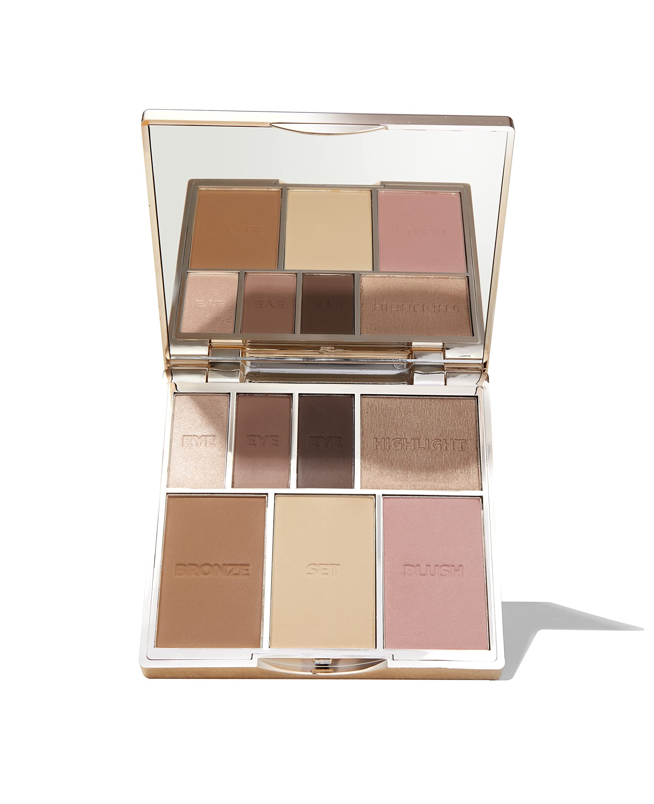 Bare Basics Face & Eye Palette from Sculpted by Aimee (Nude 01) - Travel-Friendly, Nude Look Eyeshadow, Highlight, Bronzer, Blush & Setting Powder
