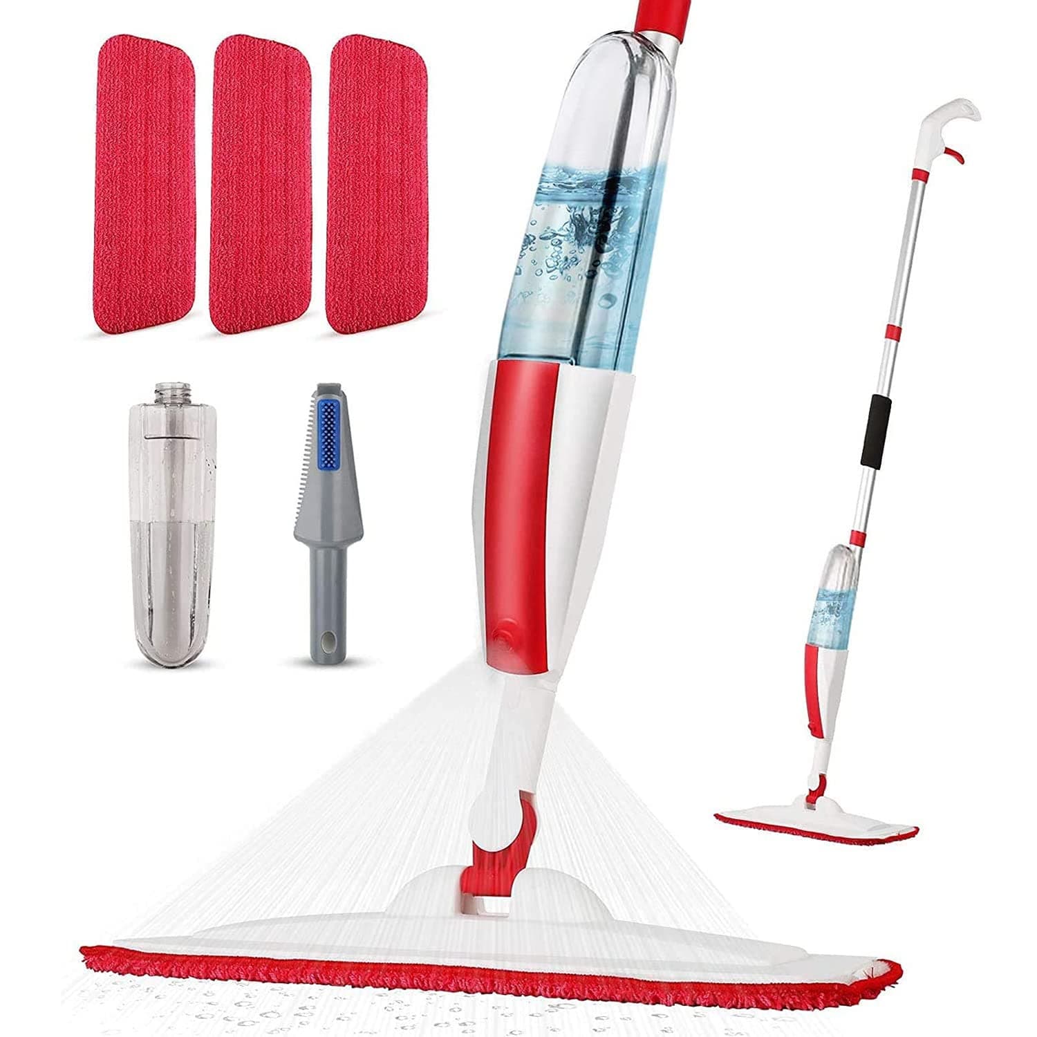 Mops for Floor Cleaning Wet Spray Mop with 14 oz Refillable Bottle and 3 Wash...