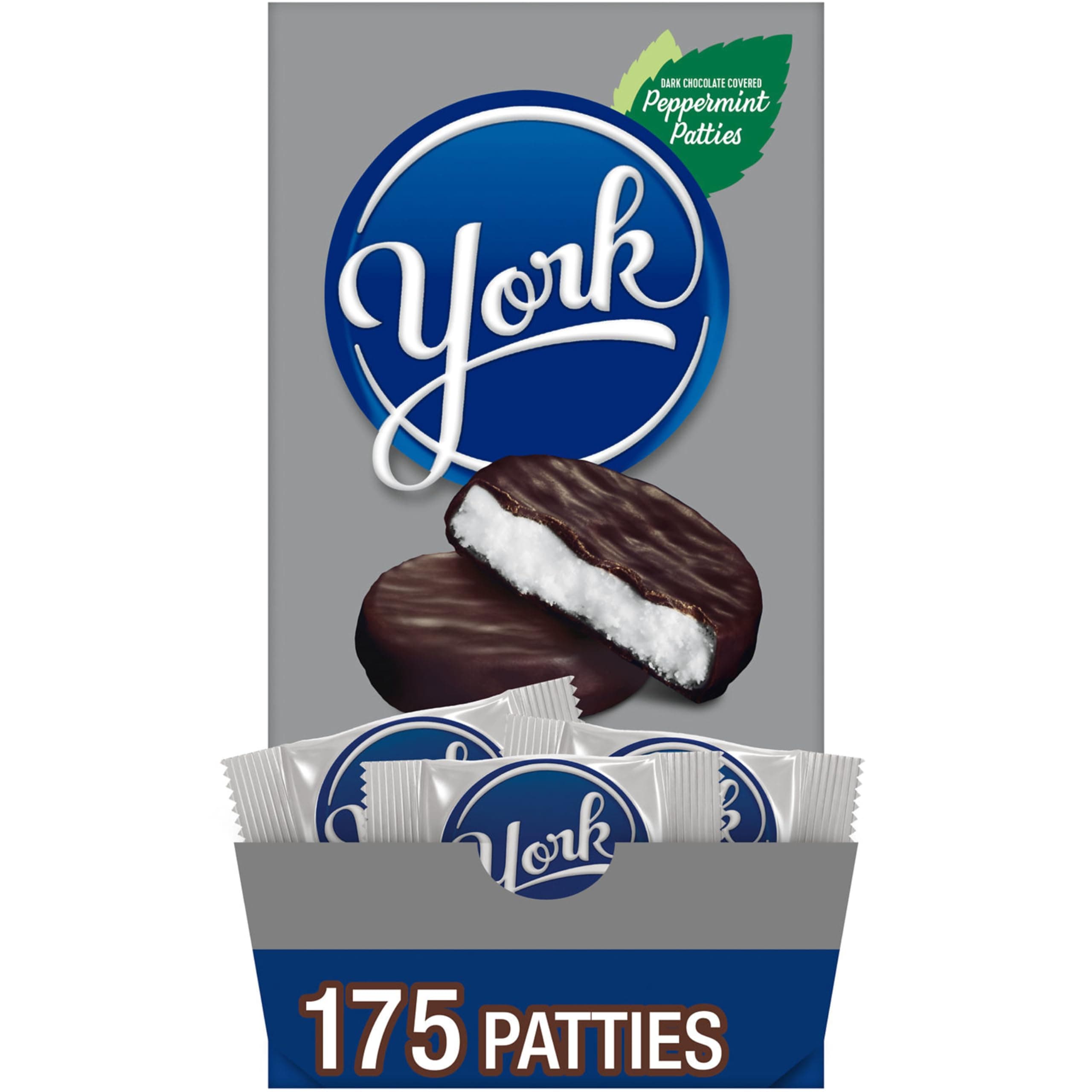 - YORK Dark Chocolate Peppermint Patties, Candy Bulk Box, 84 oz (175 Pieces)