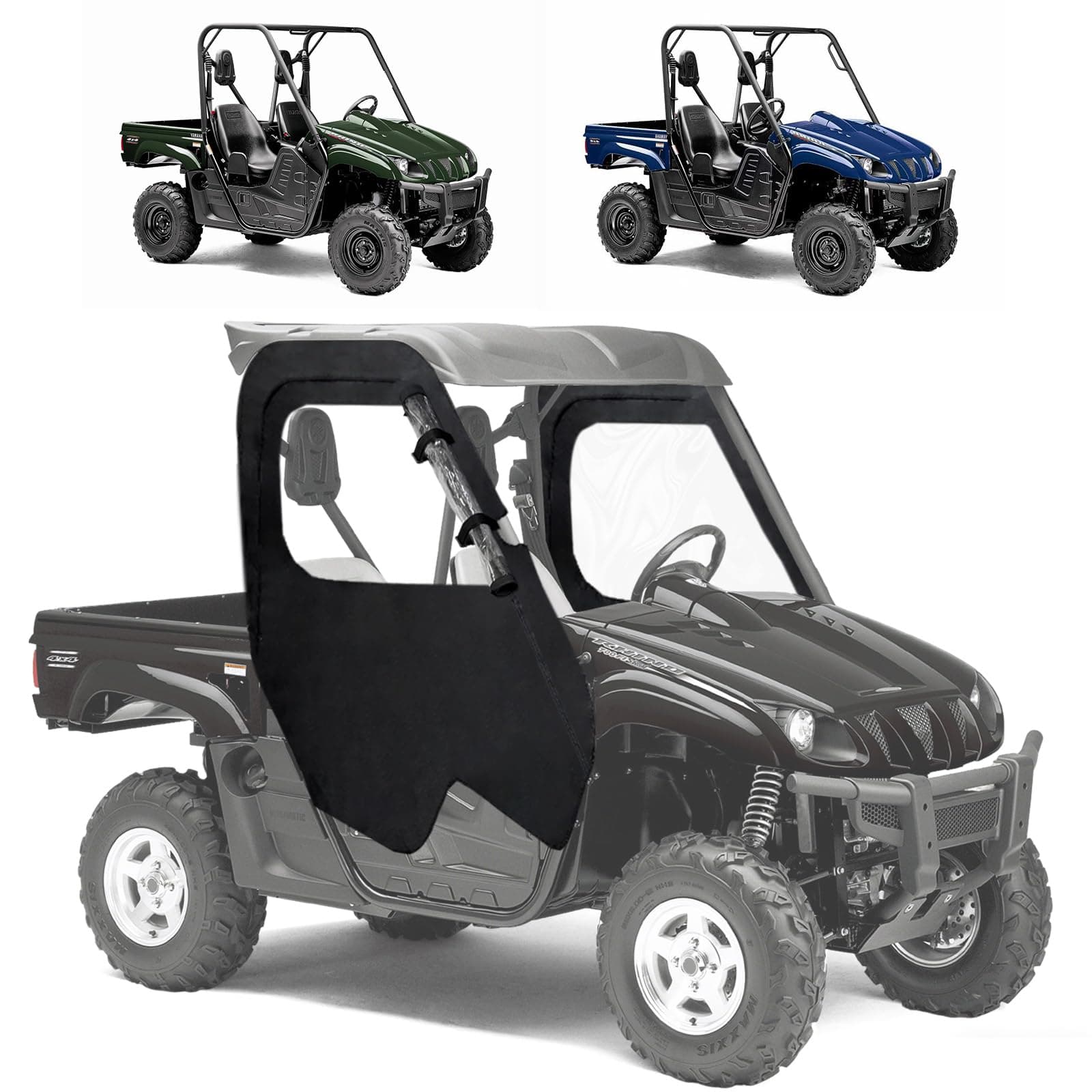 Soft Cab Enclosure Side Doors 900D Heavy Duty for Yamaha Rhino 450 660 700,Soft Doors with Zipper-open Window Water-Resistant All Weather Protection