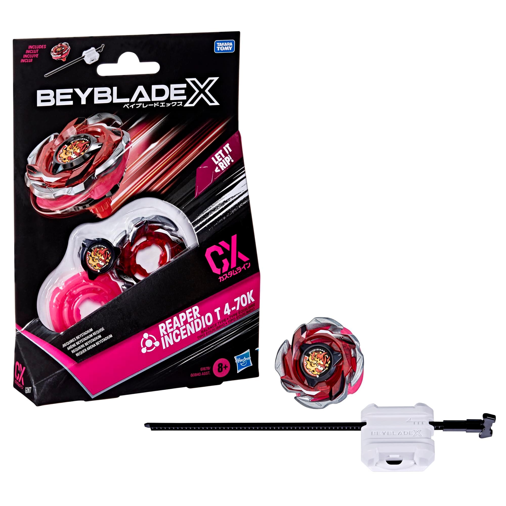 Beyblade X Reaper Incendio T 4-70K CX Starter Pack Top and Launcher