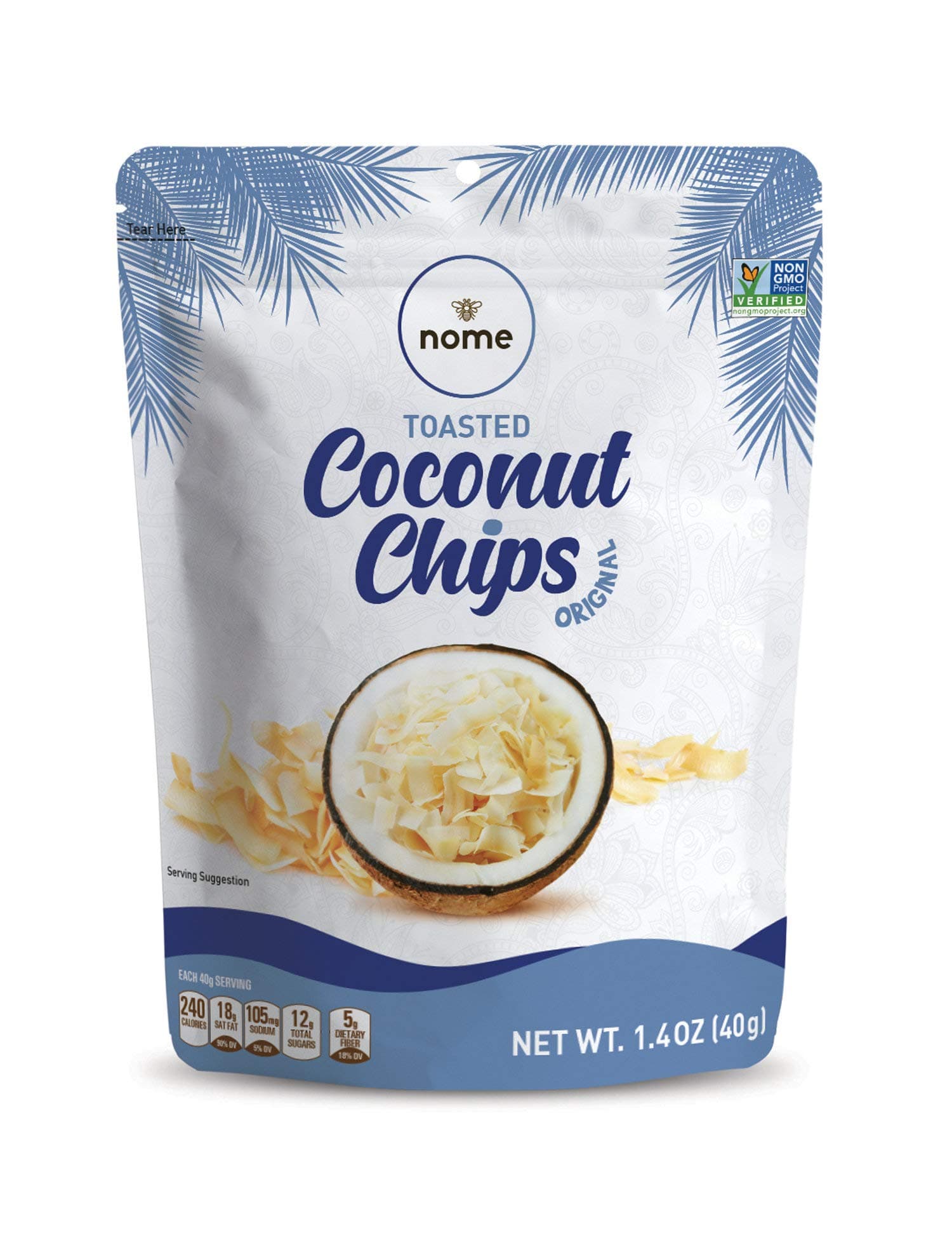 Coconut Chips (Original) 12 Pack - 1.4oz - Simple Ingredients - Non-GMO - Gluten Free - No Preservatives - Keto and Paleo Diet
