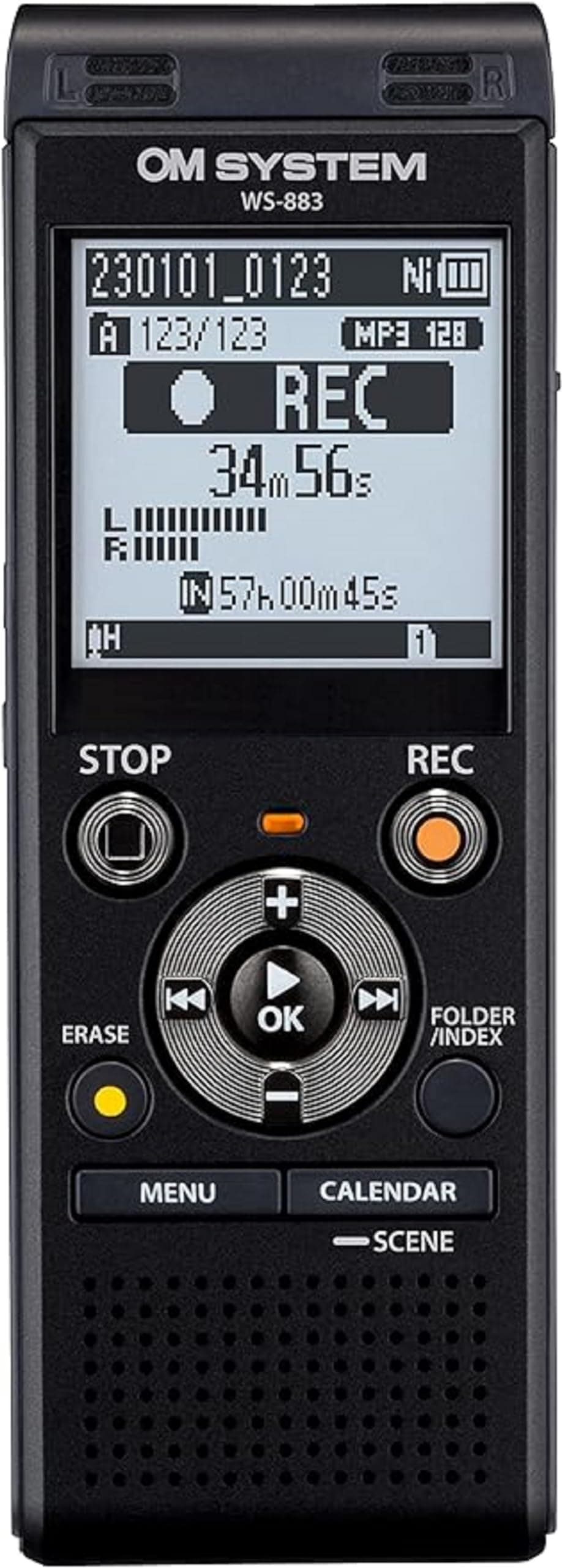 WS-883 Digital Voice Recorder, Linear PCM/MP3 Recording Formats, USB Direct, 8GB Playback Speed and Volume Adjustment, File Index, Delete Selected Files