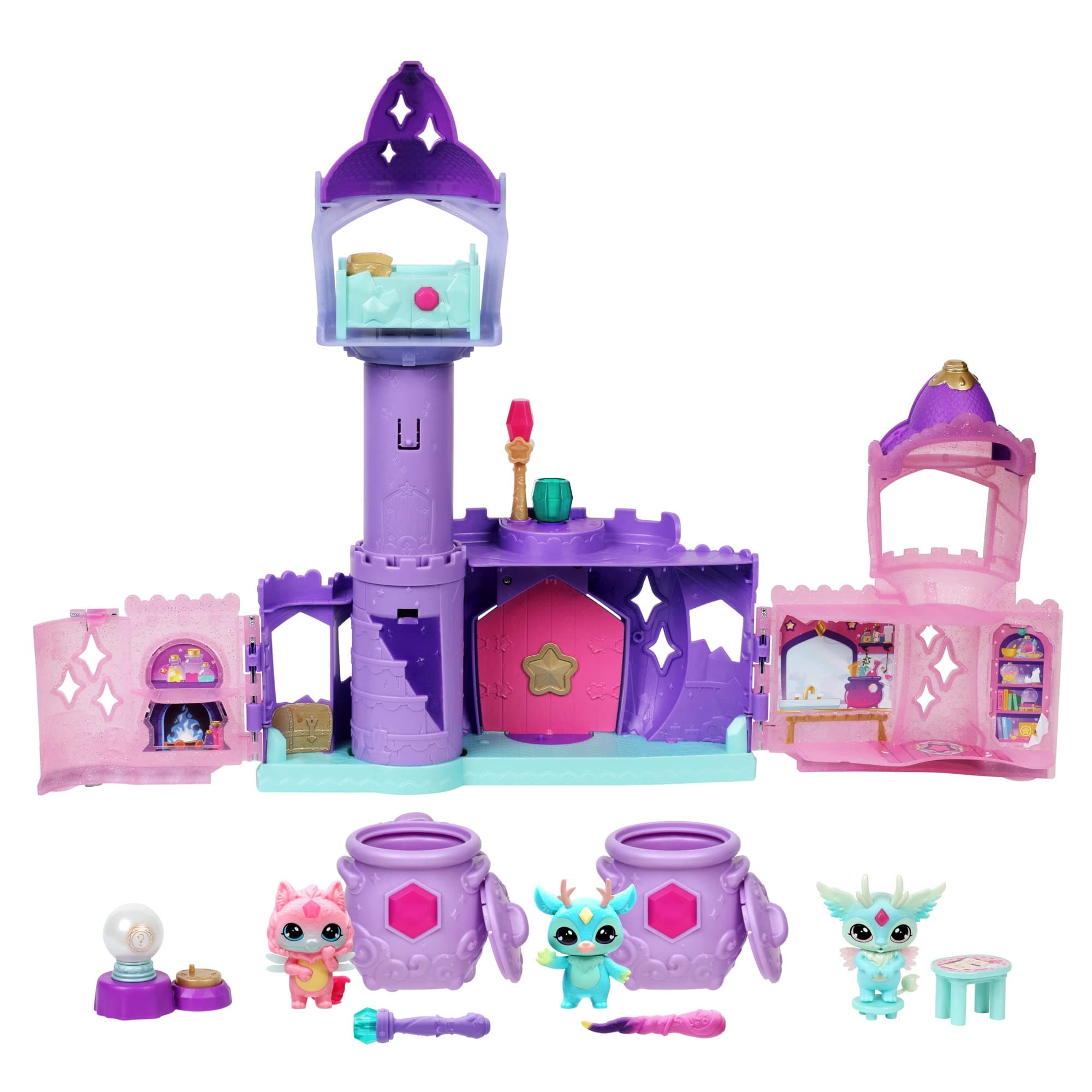 Mixlings Magic Castle Playset Super Pack, Expanding Playset with Magic Wand that Reveals 5 Magic Moments and 2 Collector's Cauldrons, for Kids Aged 5 and Up, Amazon Exclusive