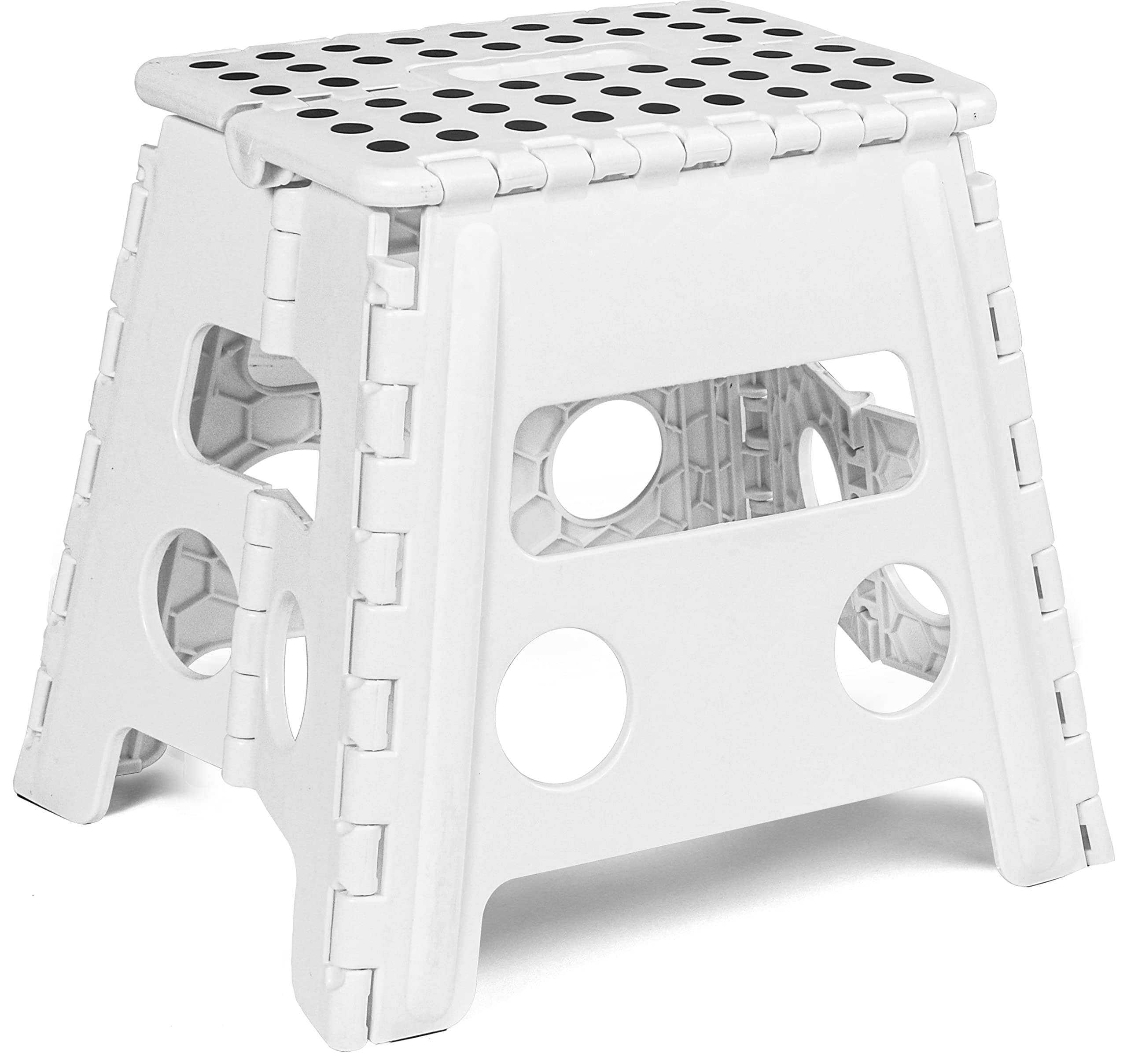 Utopia Home Folding Step Stool - (Pack of 1) Foot Stool with 13 Inch Height - Holds Up to 300 lbs - Lightweight Plastic Foldable Step Stool for Kids, Kitchen, Bathroom & Living Room (White)