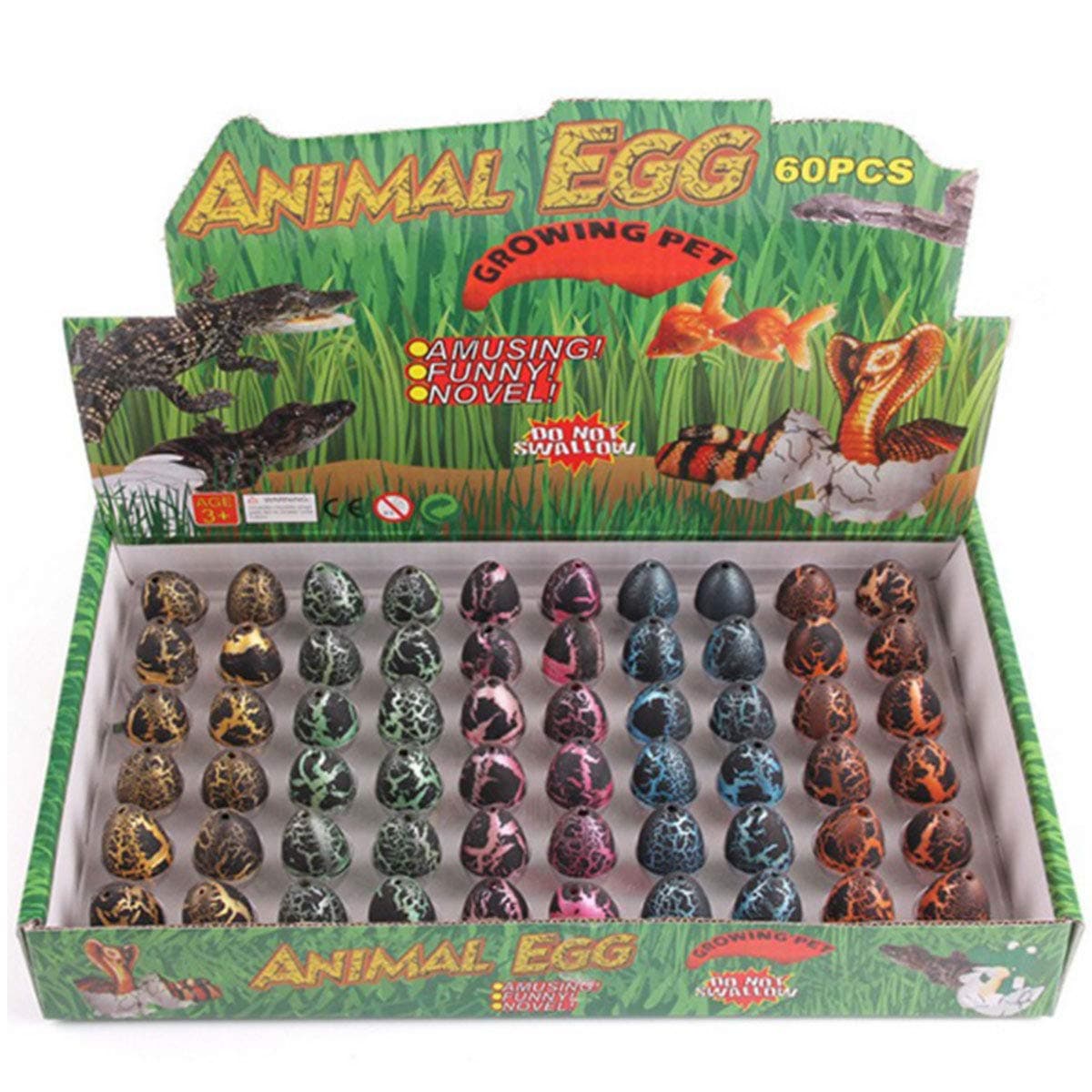 LELE Kid's Easter Dinosaur Hatching Eggs Toy (60 Pieces)