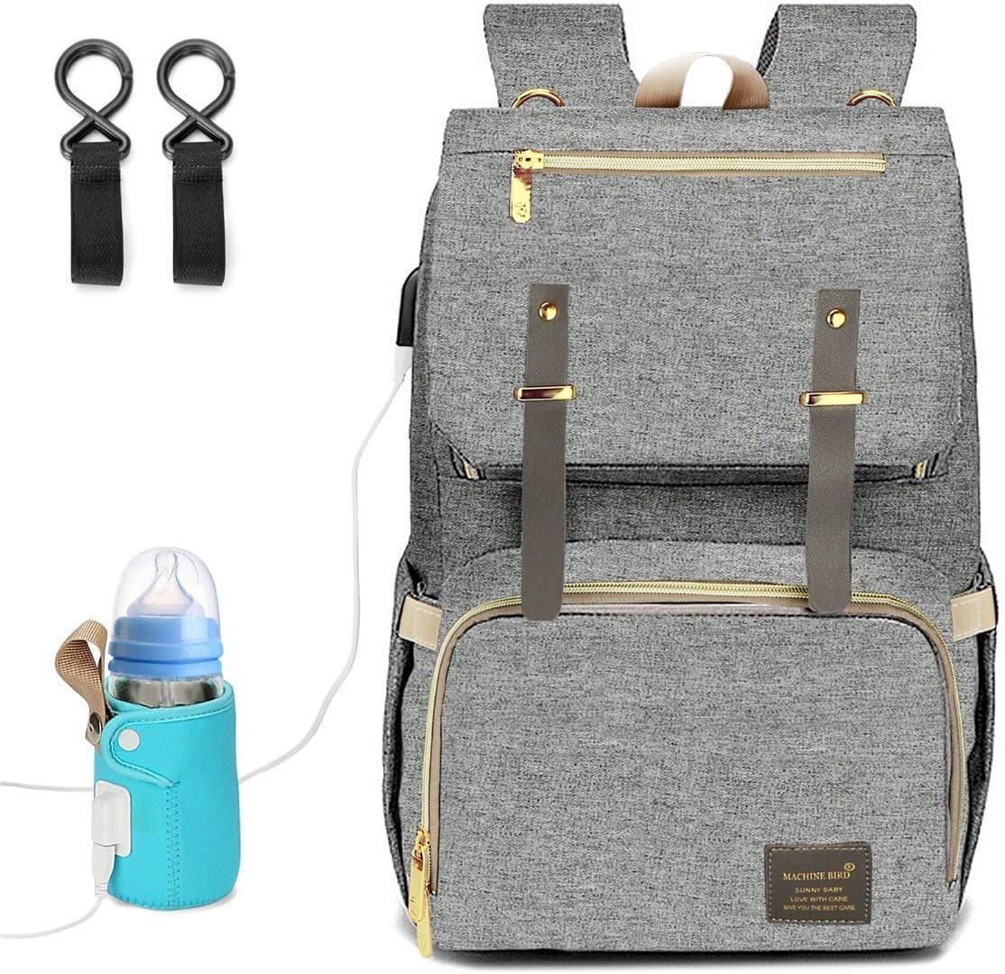 YIMOJI Baby Diaper Bags Multi-Function Waterproof Travel Mom Backpack Large Capacity Nappy Changing Bag for Baby Care (Blue)