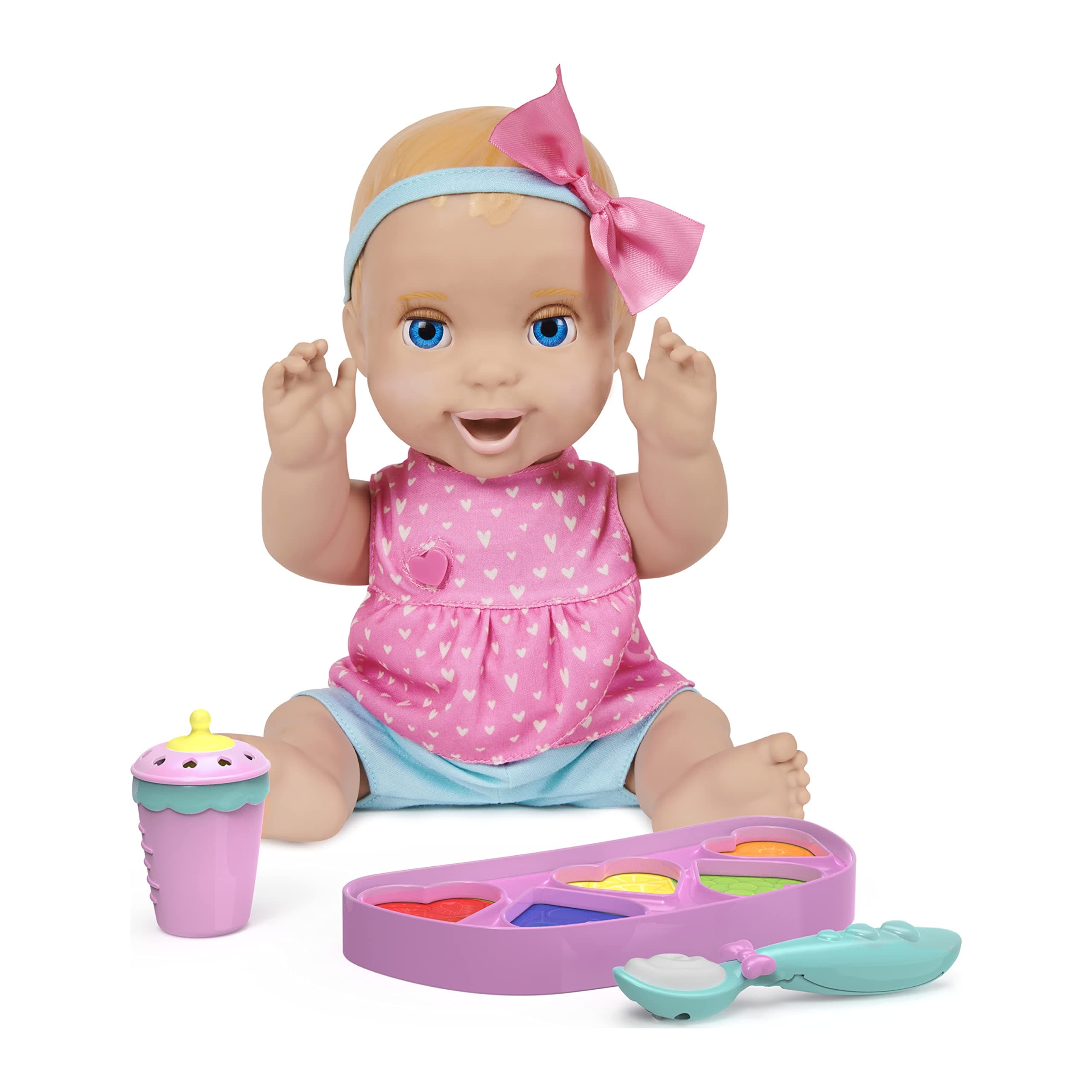 Mealtime Magic Mia, Interactive Feeding Baby Doll, Recognizes Over 50 Foods with Lifelike Reactions and Over 70 Sounds