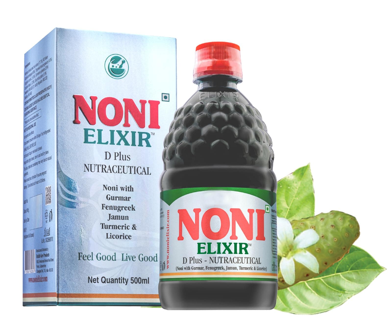 D Plus Diabetes Care Noni Fruit Extract (500 ML) | Made with Organic & Natural Original Noni Fruit Extract | Rich in Antioxidants & Natural Detoxifier | Nutraceutical Noni Gold (Pack of 1)