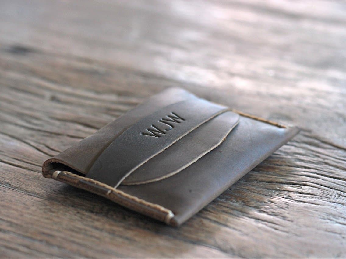 Handmade Leather Card Wallet, Front Pocket Approved