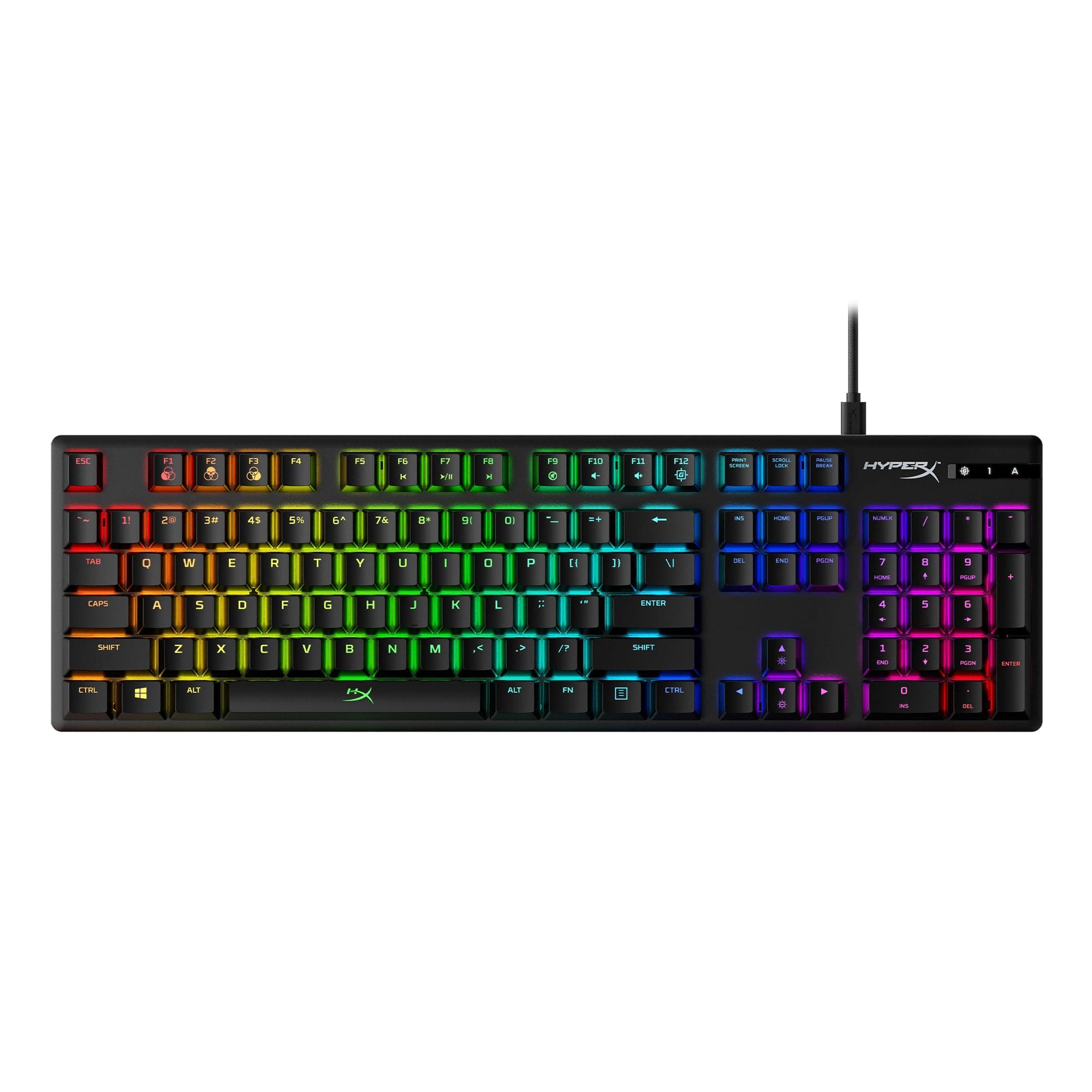 Alloy Origins - Mechanical Gaming Keyboard, Software-Controlled Light & Macro Customization, Compact Form Factor, RGB LED Backlit - Tactile HyperX Aqua Switch,Black
