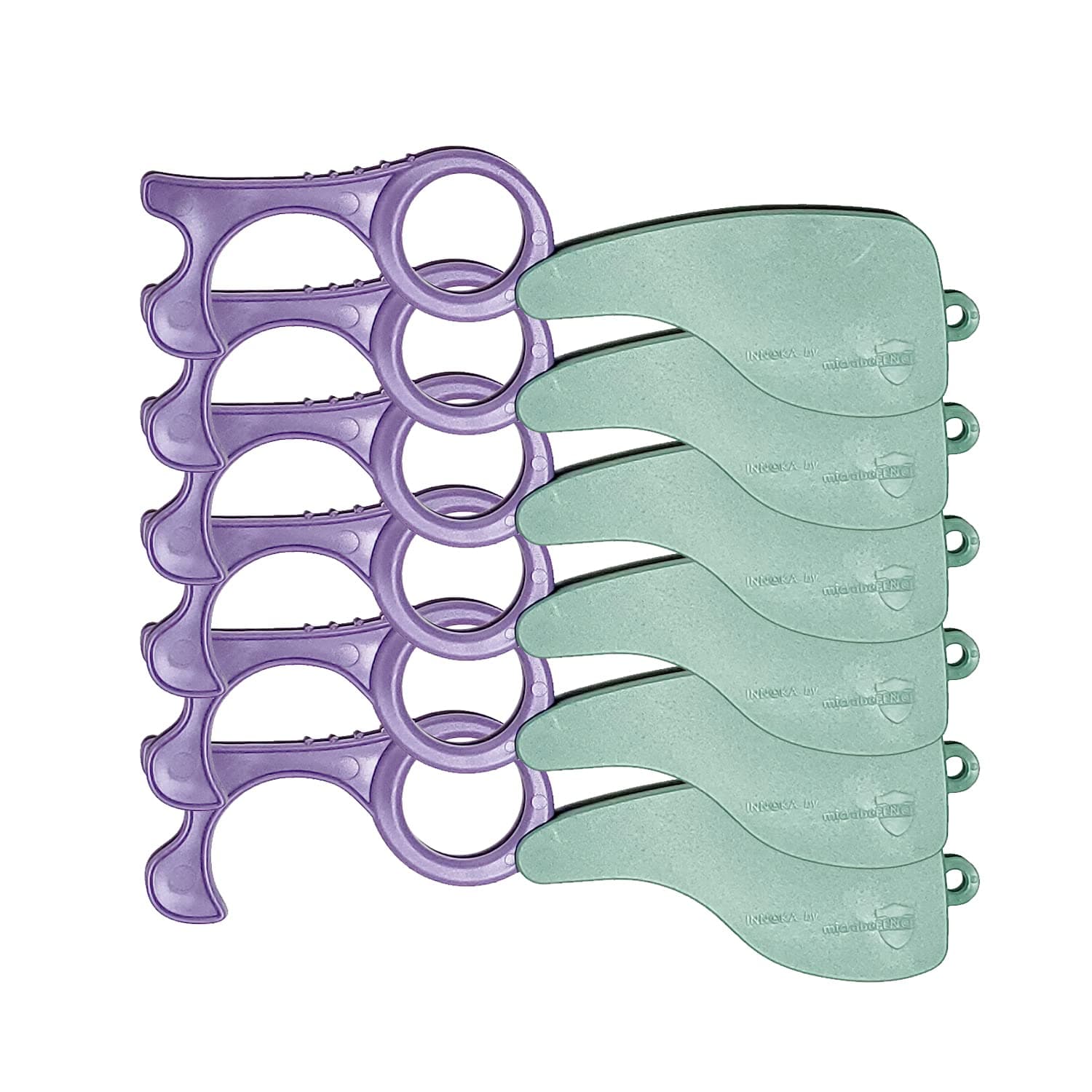 No-Touch Door Opener, Button Pusher Safe Touch Key, Protecting Your Hands with Touchless Tool, MicrobeFENCE Technology, 6Pack Green