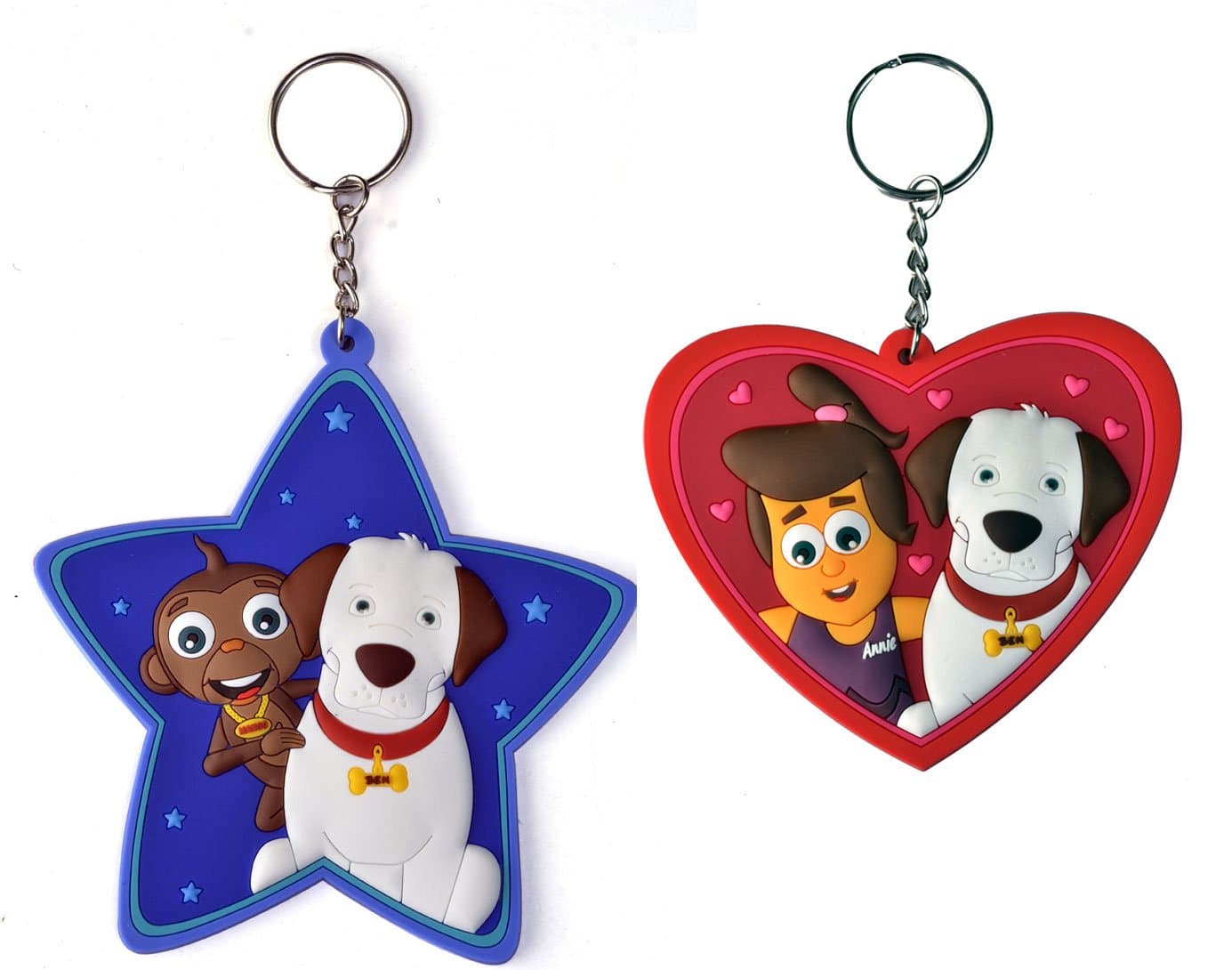 HooplaKidz Star and Heart Keychains