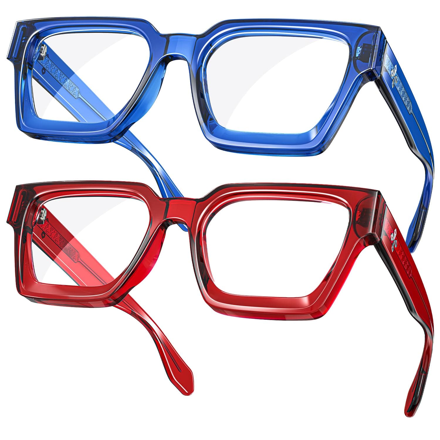 VISOONE Blue Light Blocking Glasses Rectangle Chic Preppy Look MultiColor Frame for Women Men RIVER