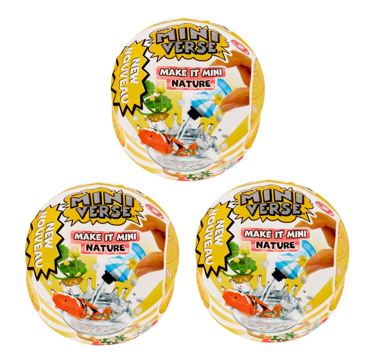 Make It Mini Nature Series 2 (3 Pack) Collectibles, Blind Pack, DIY, Crafts, Resin Play, Replica Plants, Animals, Small Flowers, Botanicals, NOT Edible, Collectors