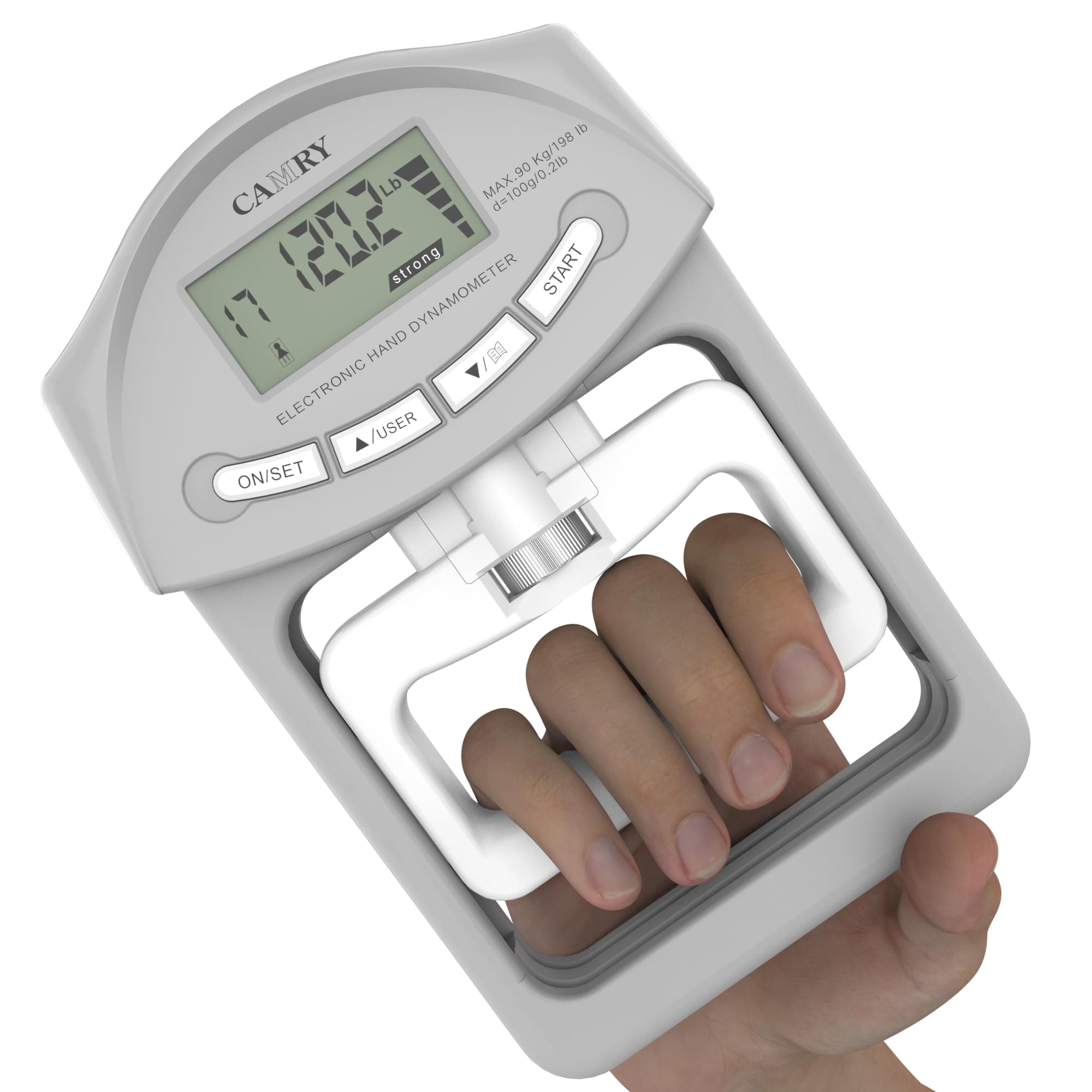 Digital Hand Dynamometer Grip Strength Measurement Meter 198Lbs / 90Kgs Auto Capturing Electronic Hand Grip Power