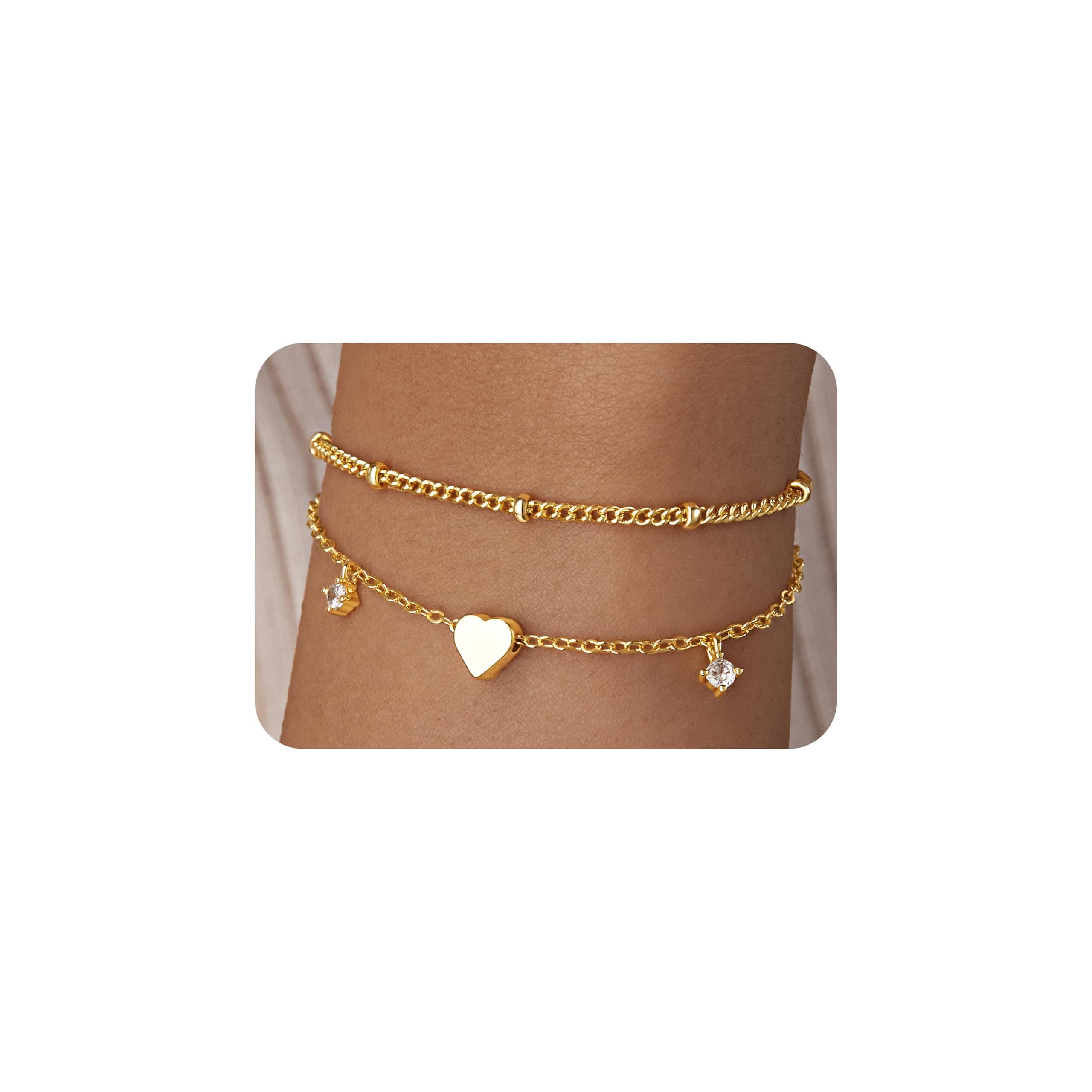 Poxtex ゴールド イエス クロス ブレスレット レディース トレンディ、14K 上品な金メッキ 宗教ブレスレット レディース バルク、クリスチャン 洗礼 ギフト 女性 ママ 彼女