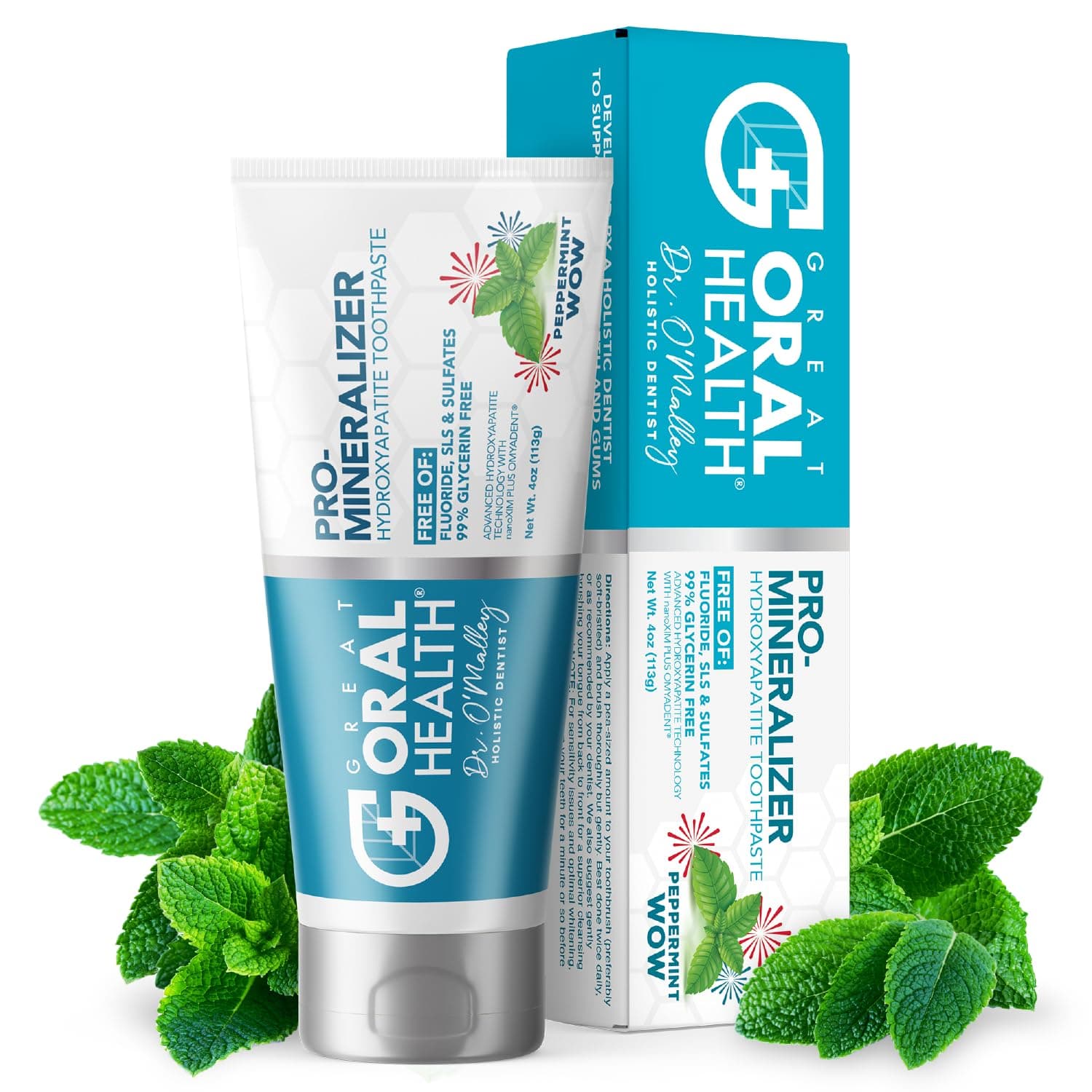 Nano hydroxyapatite Toothpaste Fluoride Free: Dentist Formulated Pro Remineralizing Toothpaste Plus Anti Cavity Xylitol, Tooth Remineralization for Sensitive Teeth & Enamel Support in Peppermint Wow