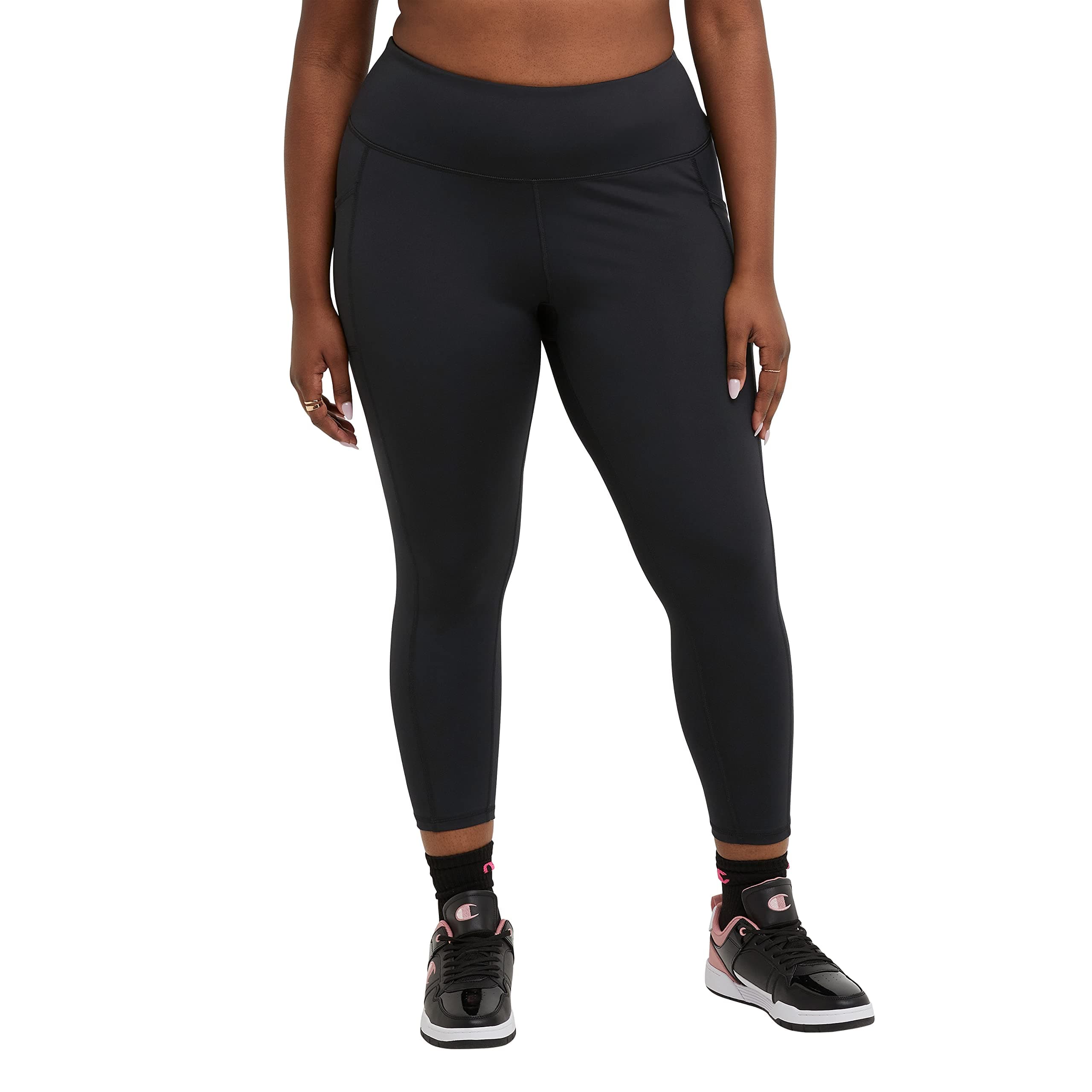 ChampionWomen's Absolute 3/4 Pocket Tights, Plus Size Cropped Compression Leggings,23"