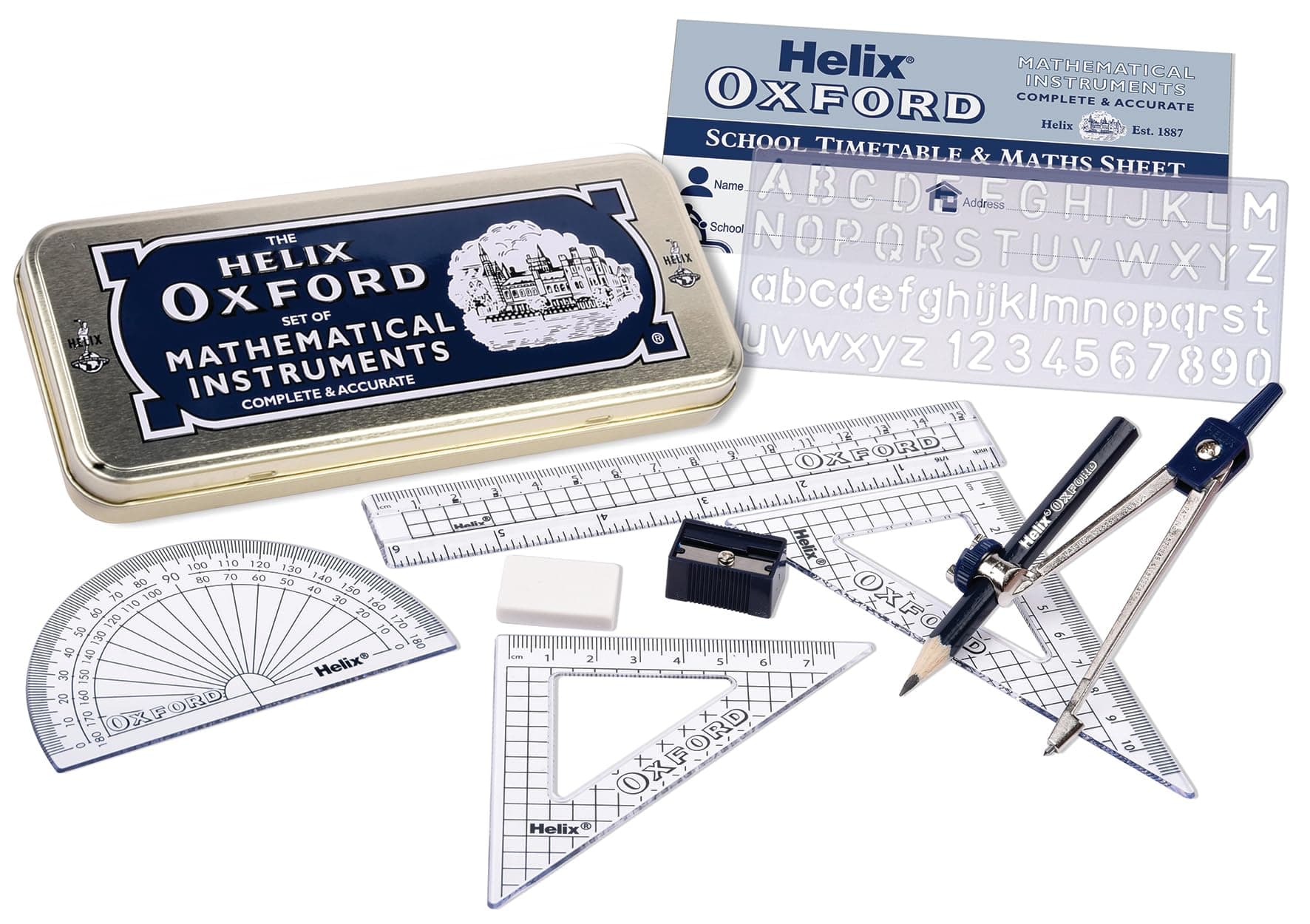 Helix Oxford Maths Set - Tin B43000 by Helix