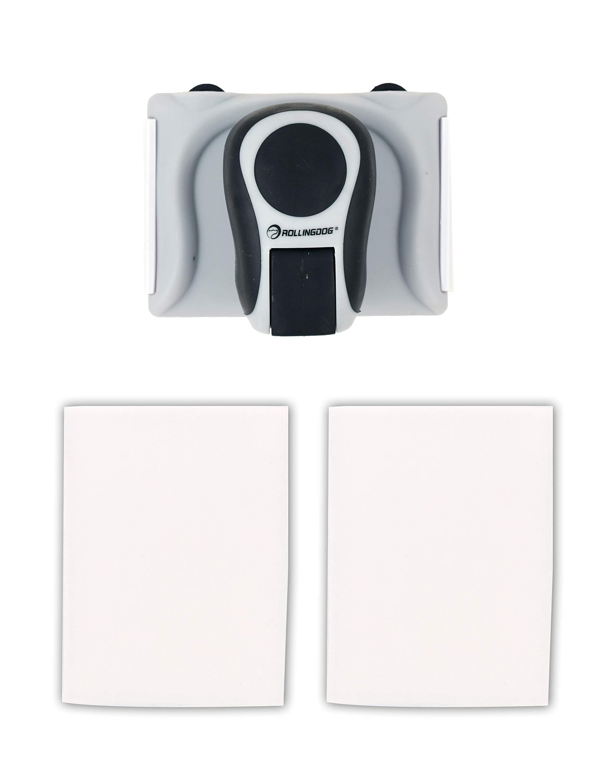 ROLLINGDOG Rotating Paint Edger Paint Pad with 2 Pack Extra Pad, with Guide Wheels On The Edge,Can be Connected to Threaded End Extension Pole