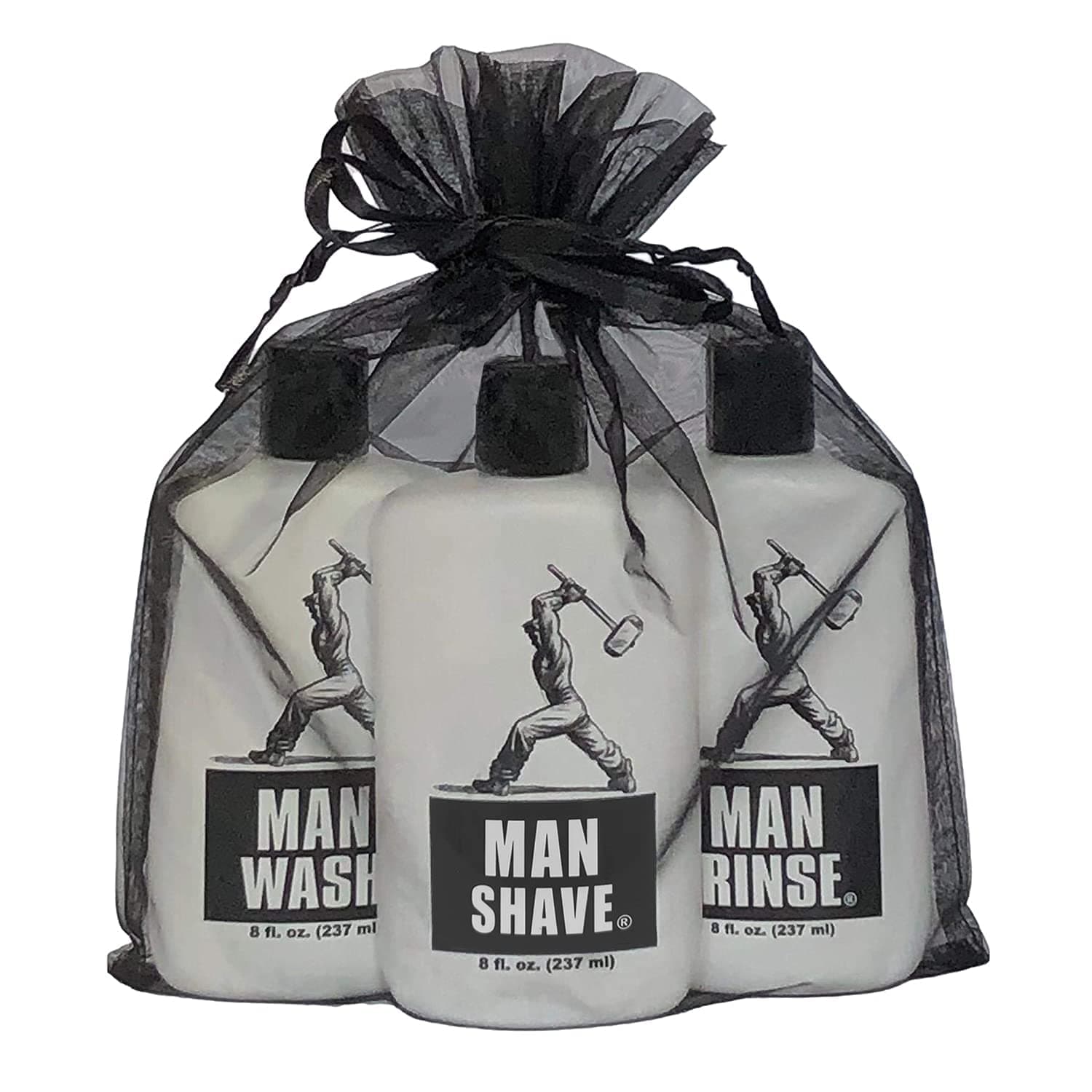 Man Stuff Beard Care Kit for Men | All Natural, Lightly Scented Shave Cream, Body & Beard Wash, and Beard Conditioner for Men | Paraben Free and Made in the USA | Vegan Beard Products for Men