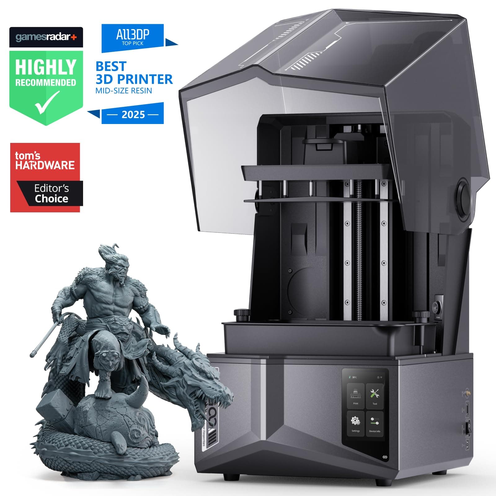 ELEGOO Saturn 4 Ultra 12K Resin 3D Printer, with Smart Automatic Leveling, 10-Inch 12K Monochrome LCD, 150mm/h Faster Printing Speed,8.62 × 4.84 × 8.66 Inch Printing Size