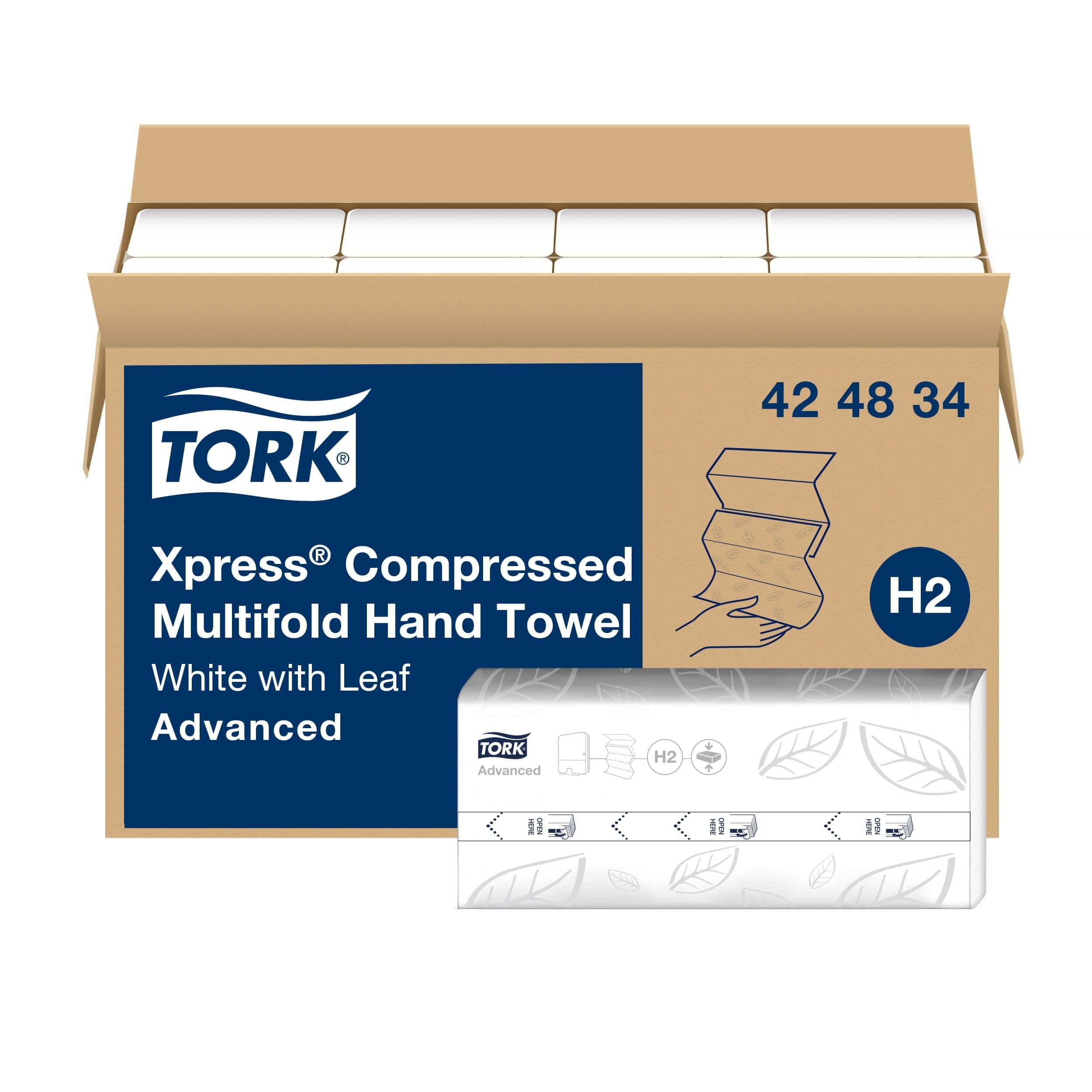 Tork Xpress Compressed Multifold Hand Towel White H2, Advanced, Strong and Ab...
