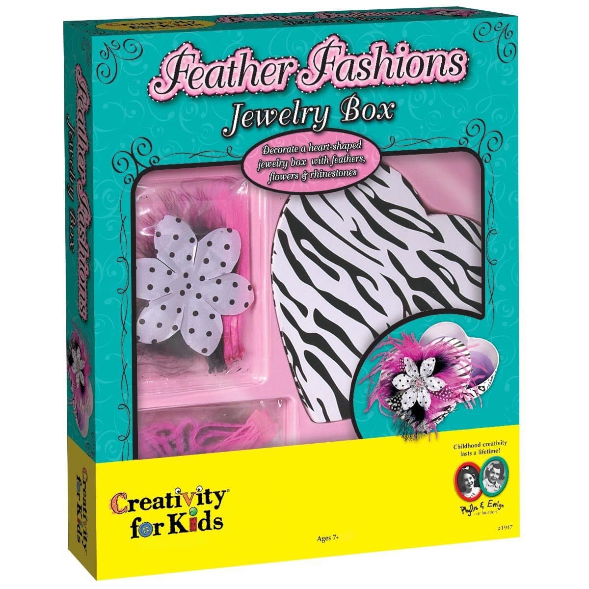 West Design West DesignCFK1947 Creativity for Kids Junior Selection Feather Fashions Jewellery Box Large Kit, Multi-Color