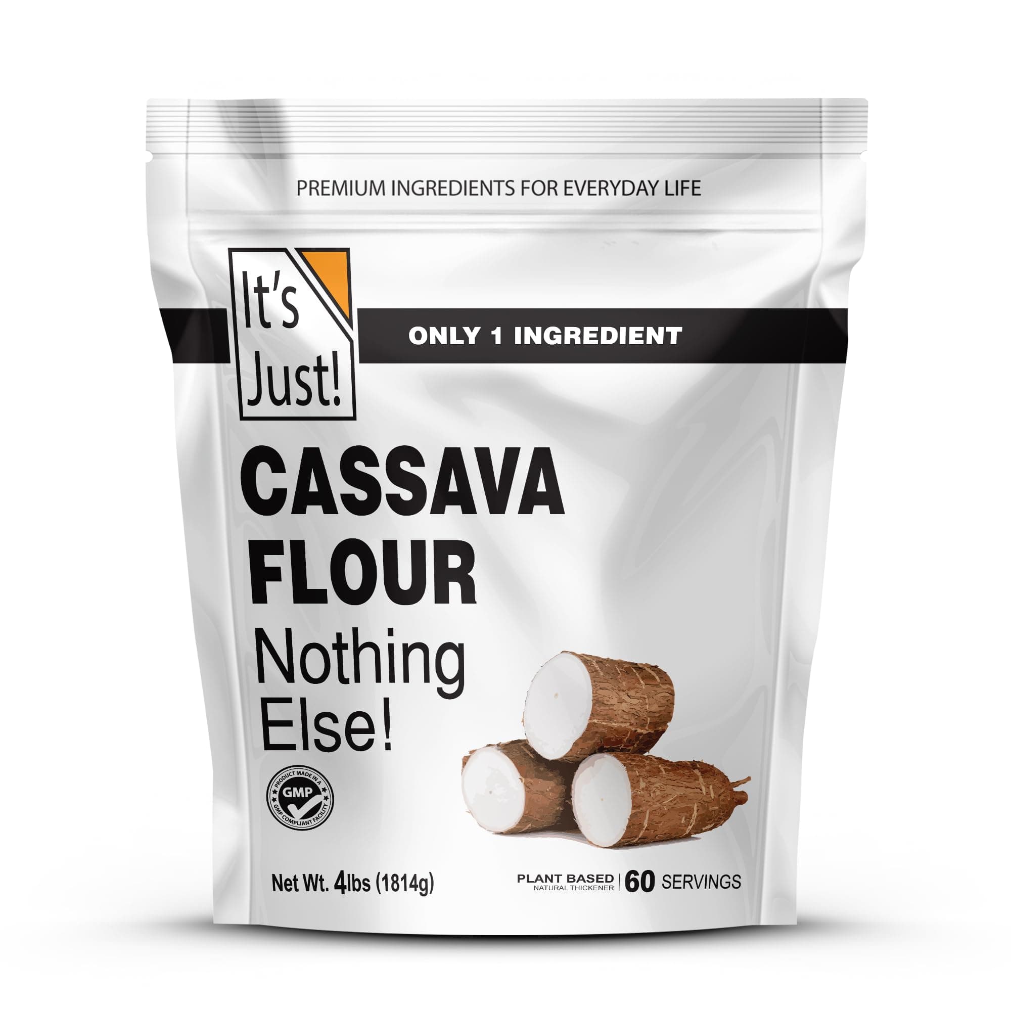 It's Just - Cassava Flour, 4lb, Made from Real Yucca Root, Non-GMO, Gluten Free Baking, Tapioca Substitute