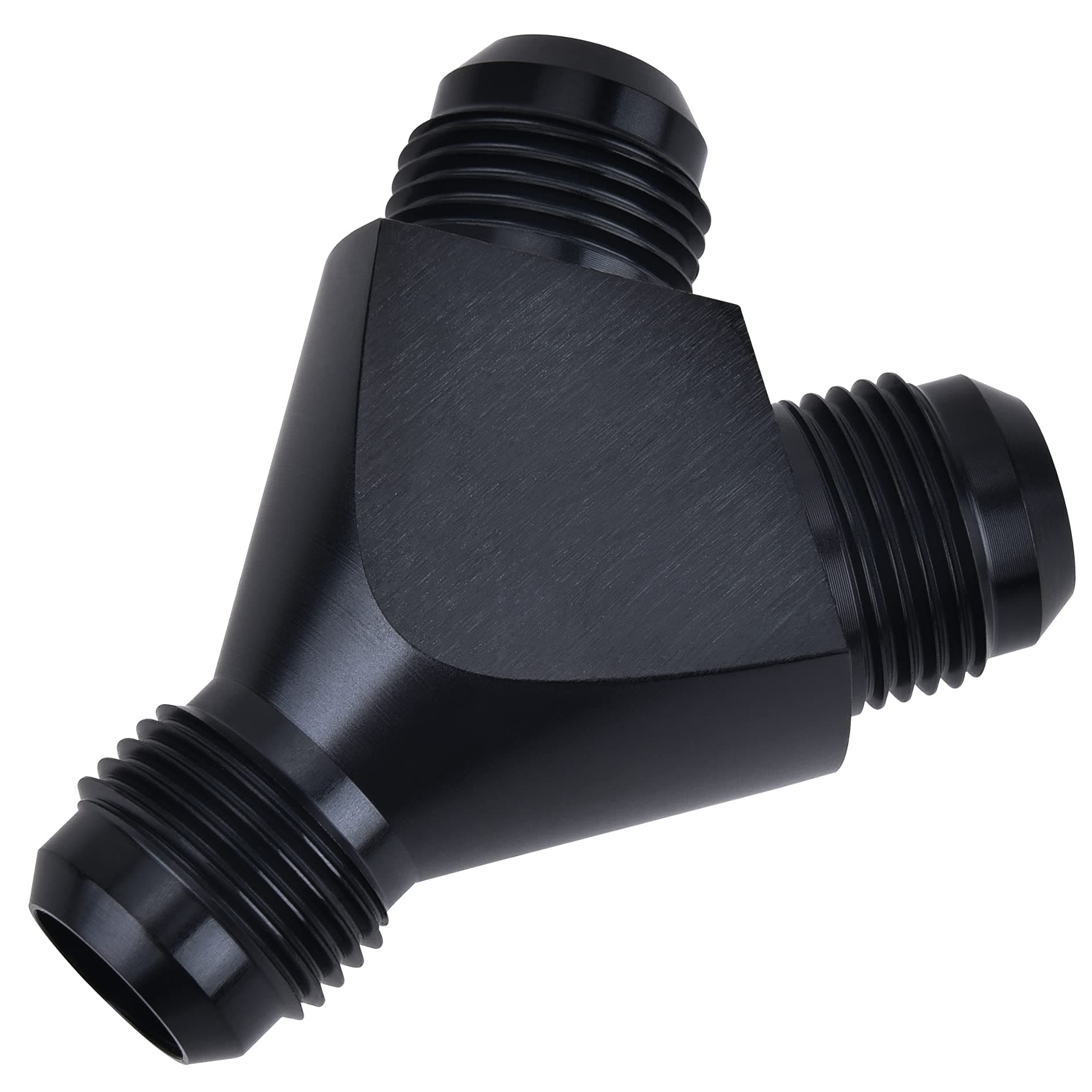 8AN Y Block Flare Fitting Adapter Union Splitter Black