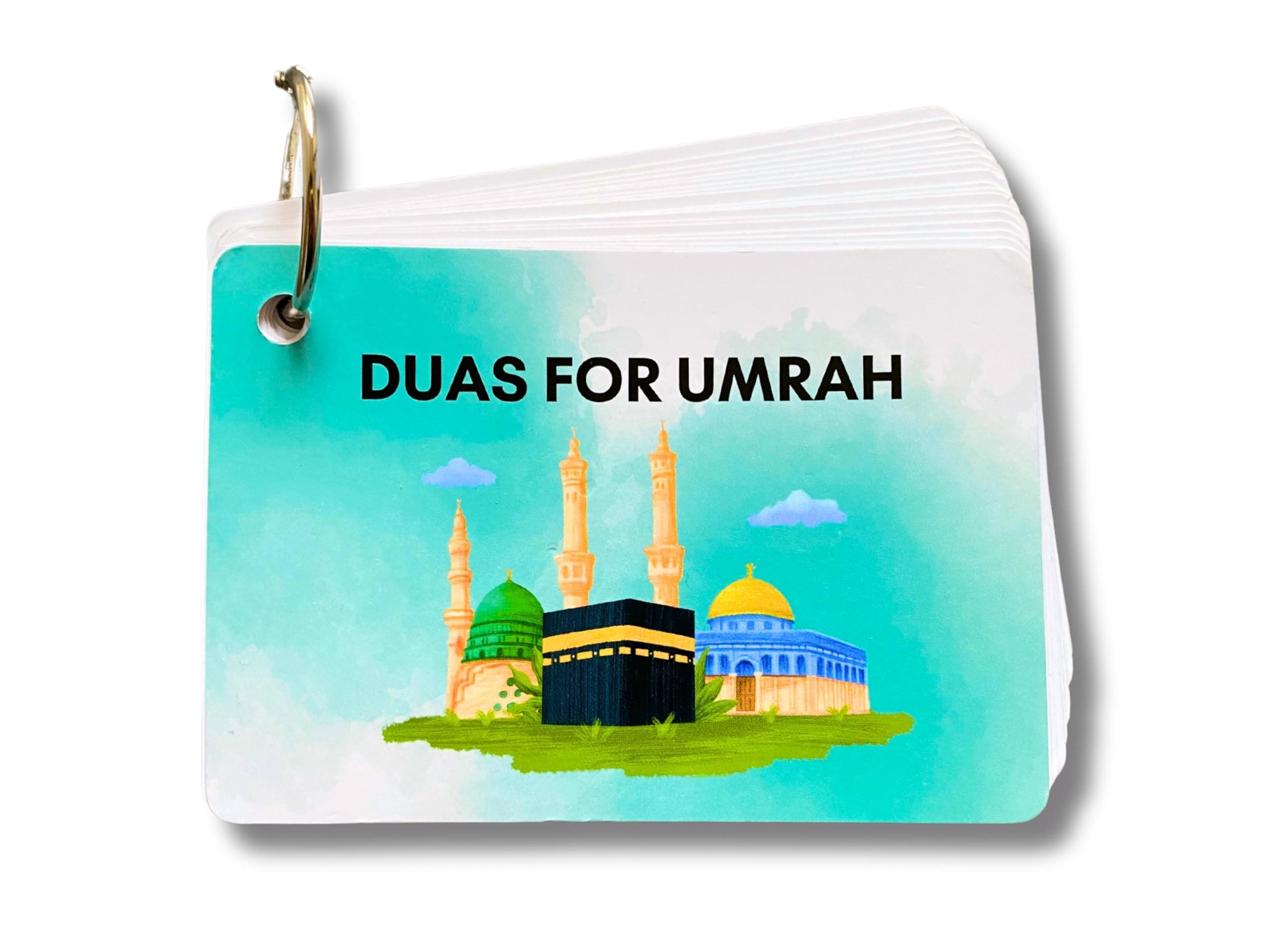 Albidaya Store Umrah Dua Cards, Step by Step Guide Umrah Duas, Umrah Gift, Umrah Prayers and Supplications, Umrah Flash Cards (No Lanyard)