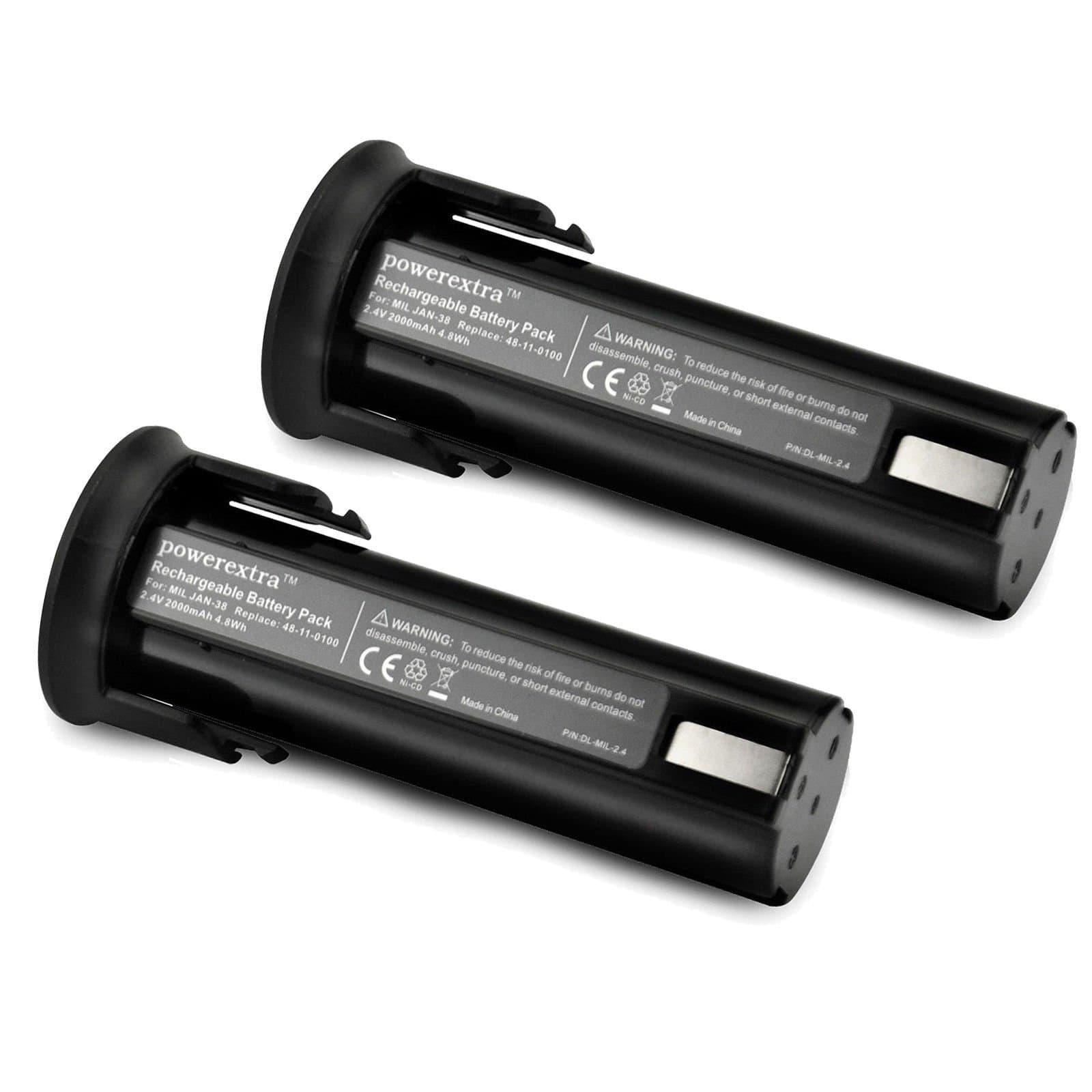 2x 2.0AH 2.4V Volt NiCD 48-11-0100 Battery for MILWAUKEE Cordless Drill 2000mAh