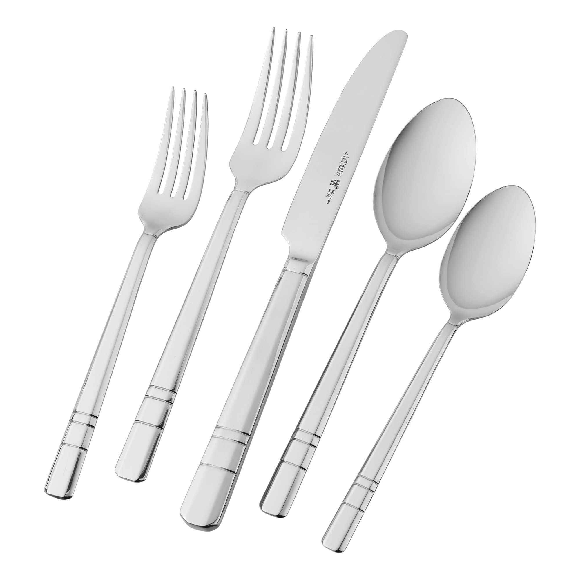 Madison Square 65-piece Flatware Set,18/10 Stainless Steel, Silver