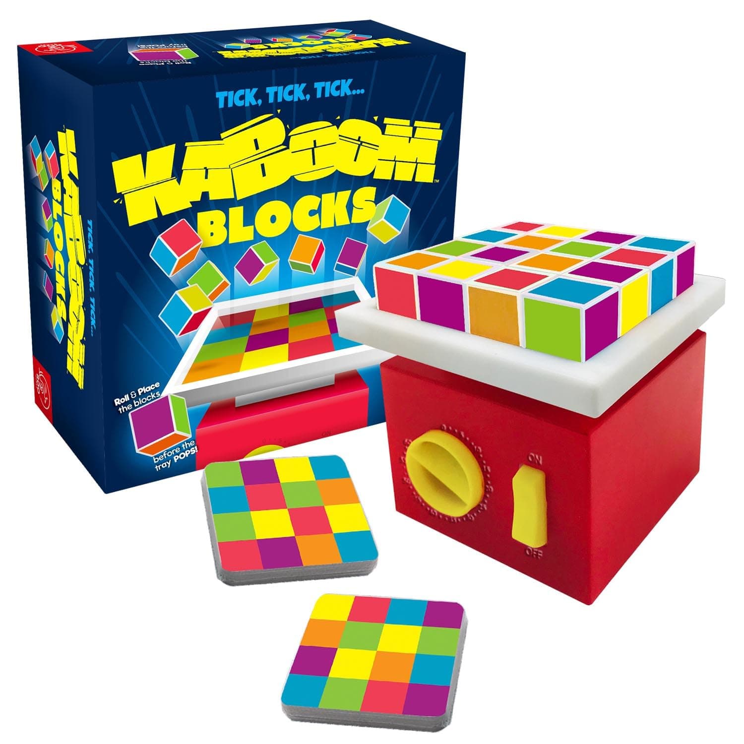 ROO Games Kaboom Blocks - Fast-Paced Matching and Building Game - for Ages 7+ - Board Game for Kids - Match and Build The Pattern Before The Board Pops!