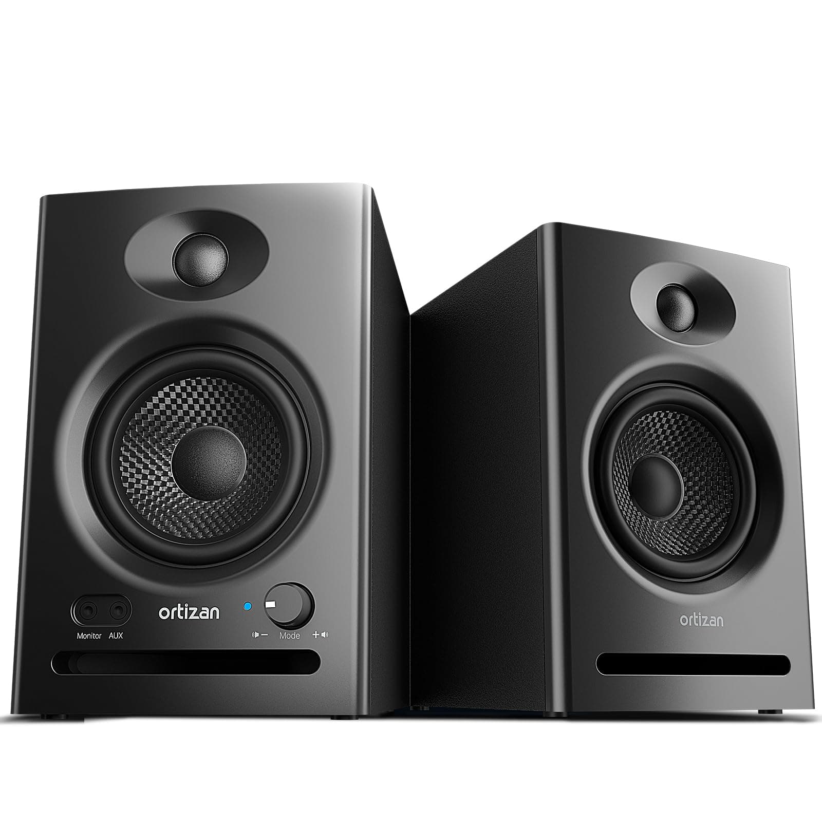 C7 White Speakers - 2.0 Studio Monitors, Bluetooth 5.3, RCA, 3.5mm, 30W RMS, Near Field Music Production, 5 x 3" Drivers, 80Hz - 20KHz, 2 Year Warranty (Black)