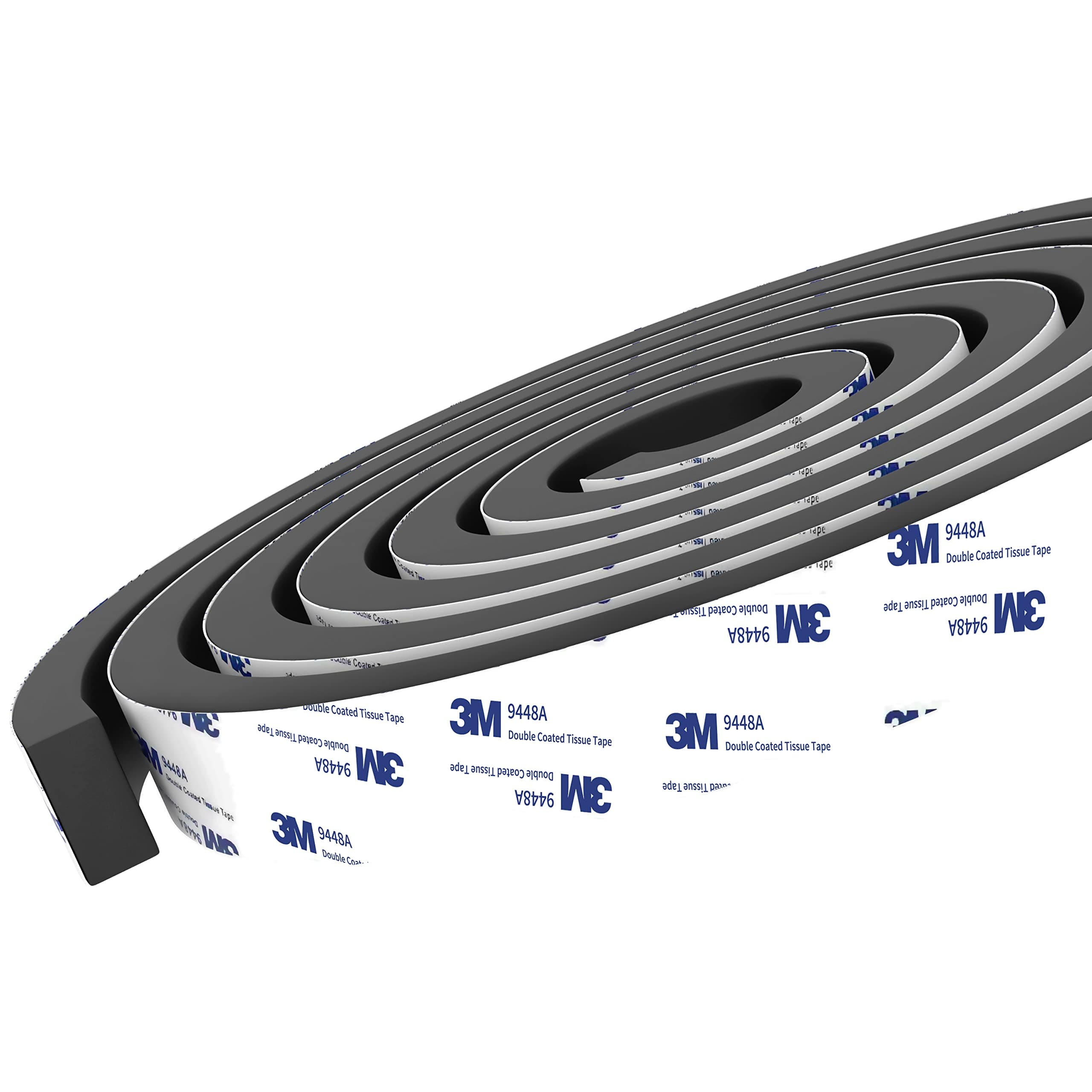 Draught Excluder Weather Stripping Foam Tape with 3M 9448 Adhesive - Super Strength Sealing Tape for Door Window Draft Seal Sound Insulation - 12 mm (W) x 6 mm (T) - 2 Rolls Total Length 8m