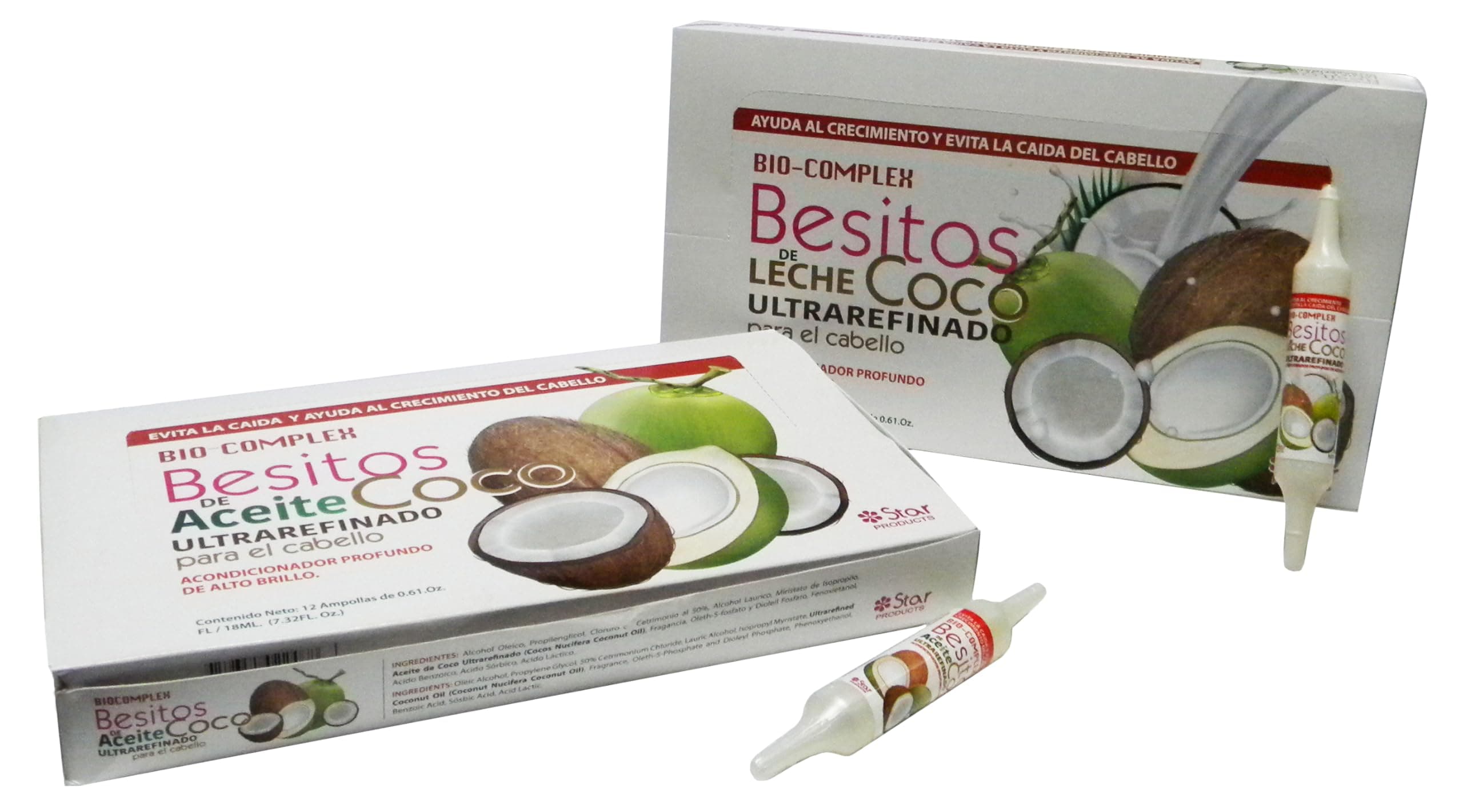 Coconut Oil Capsules 12 Pack – 0.61 oz Each, Deep Moisturizing Hair Treatment for Repair, Hydration, and Strengthening