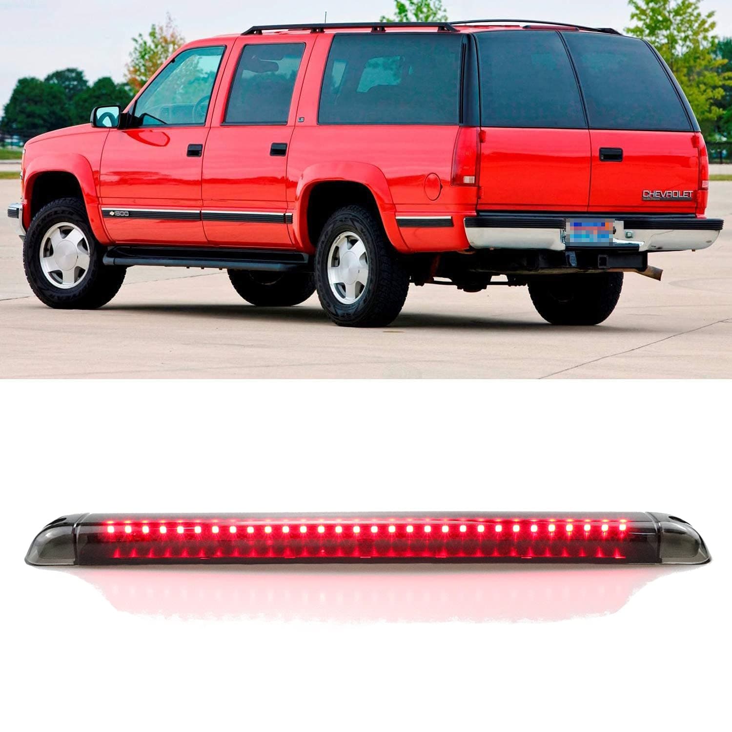 Yepwell Rear Third 3rd Brake LED Light Center High Mount Stop Light Lamp Replacement for 1992-1999 Suburban Yukon Suburban 2000-2004 / Tahoe 1995-2000 / Blazer 1994-2005