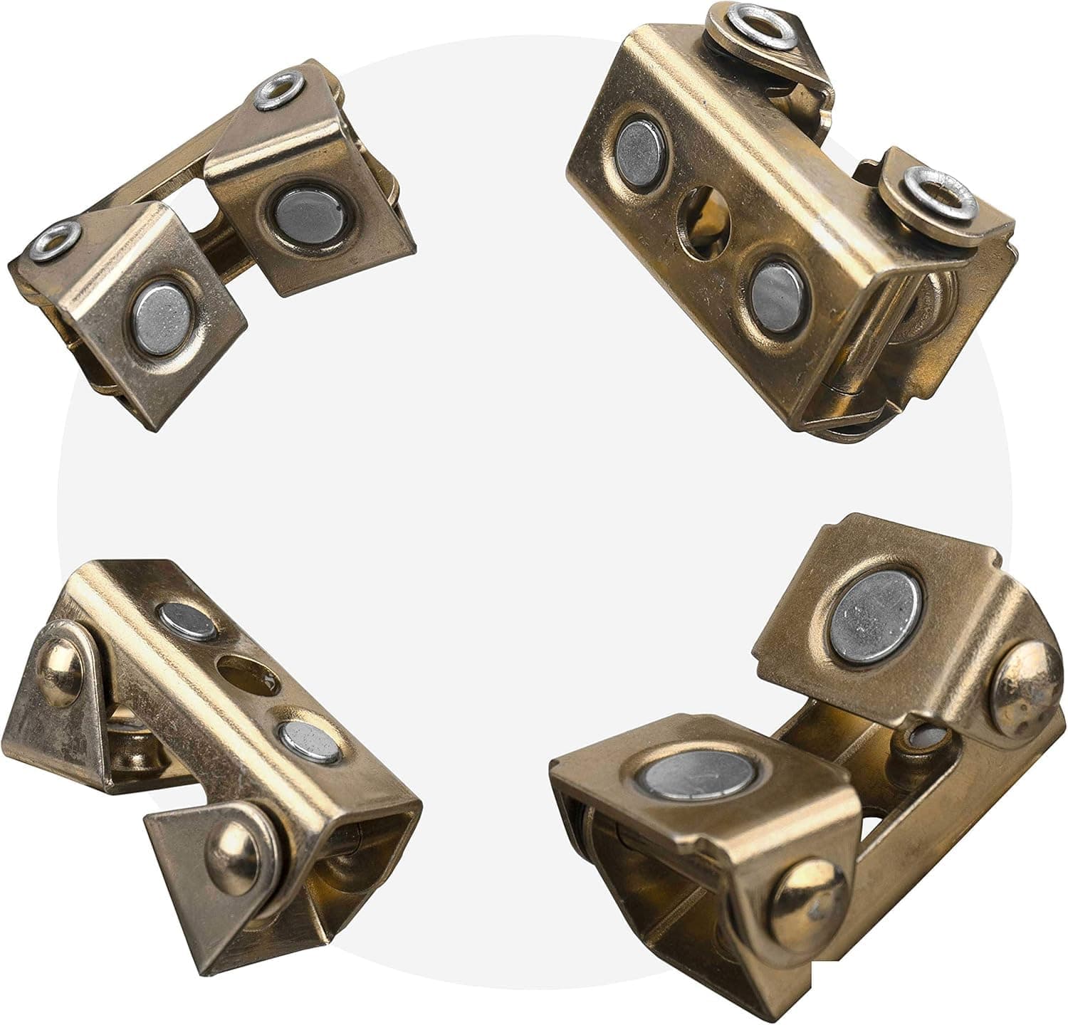 Strong Hand Tools, Magnetic V-Pads Kit, Magnets On Both Pad Face & Bottom, 4 Piece Kit (Xdv4: 2 Pcs. 2", Pull Force 12 Lbs) (Xfv4: 2 Pcs. 2.2", Pull Force 18 Lbs), Mvdf44