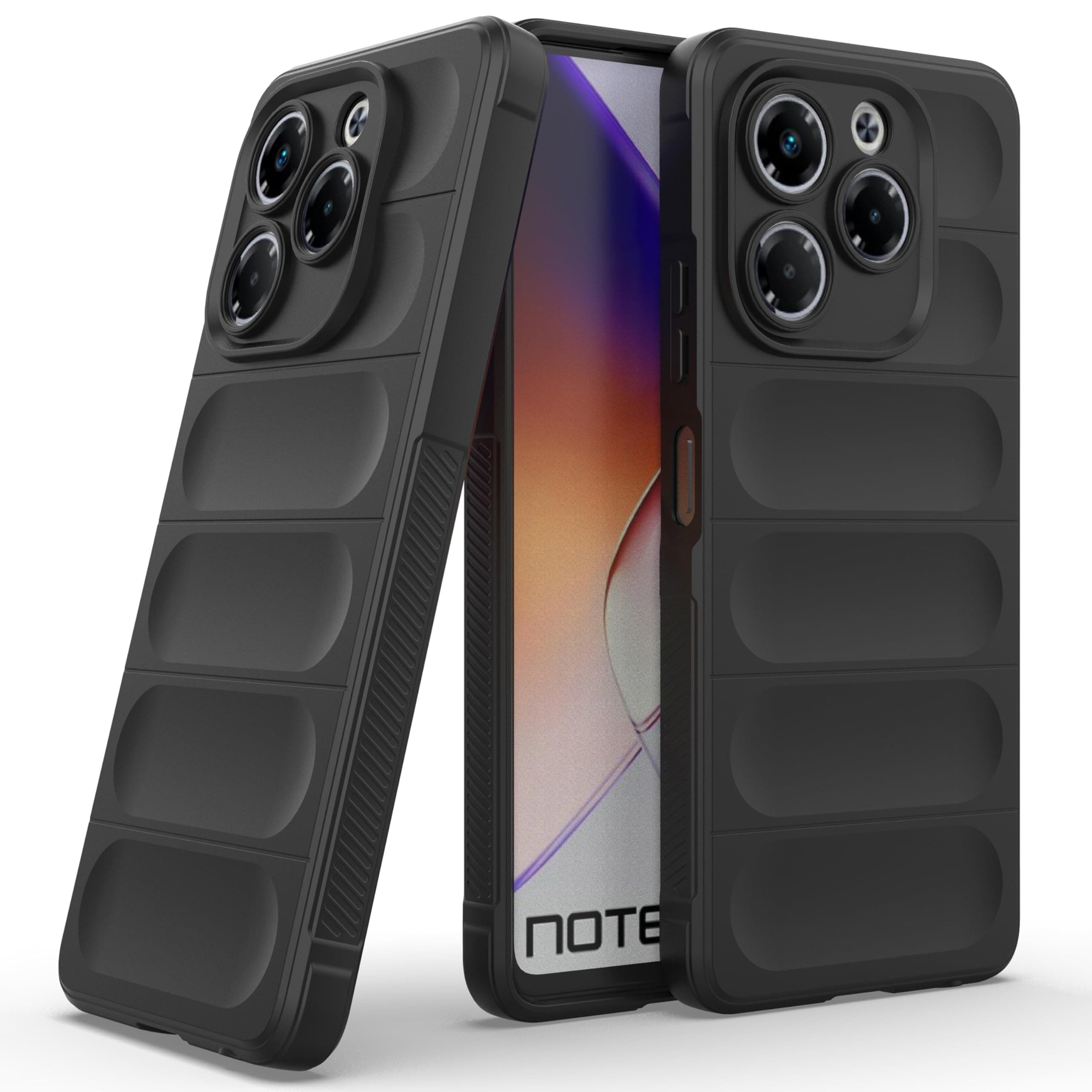 amazon basics Back Case Cover for Infinix Note 40X 5G | Compatible for Infinix Note 40X 5G Back Cover | Liquid Silicon Magic Case with Camera Protection | Black