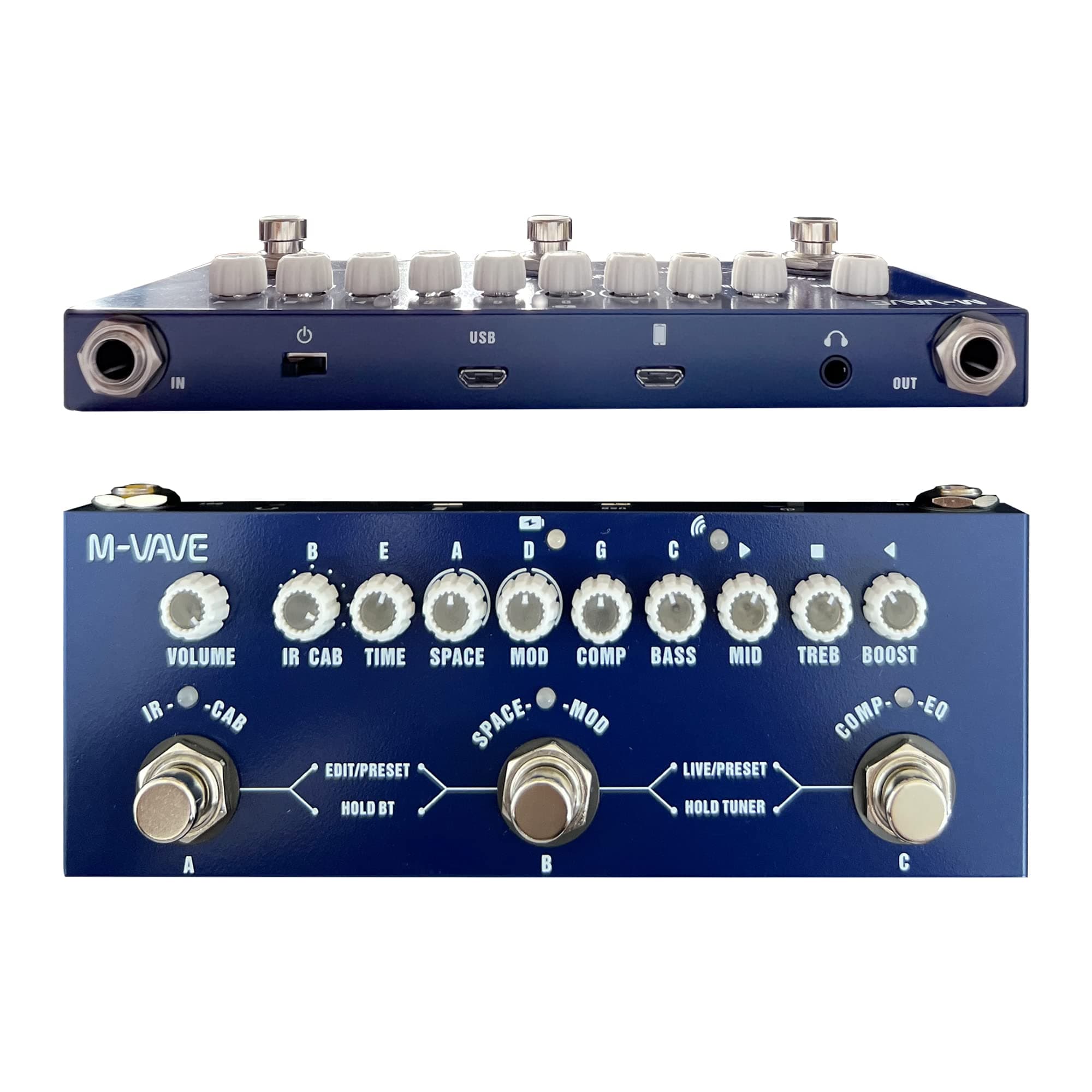 SharkChili Multi Effects BASS Pedal,Cube Baby BASS with IR Loading 8 AMP Models, Multi Effects Processor for Electric Guitar,Delay Reverb Chorus Phaser