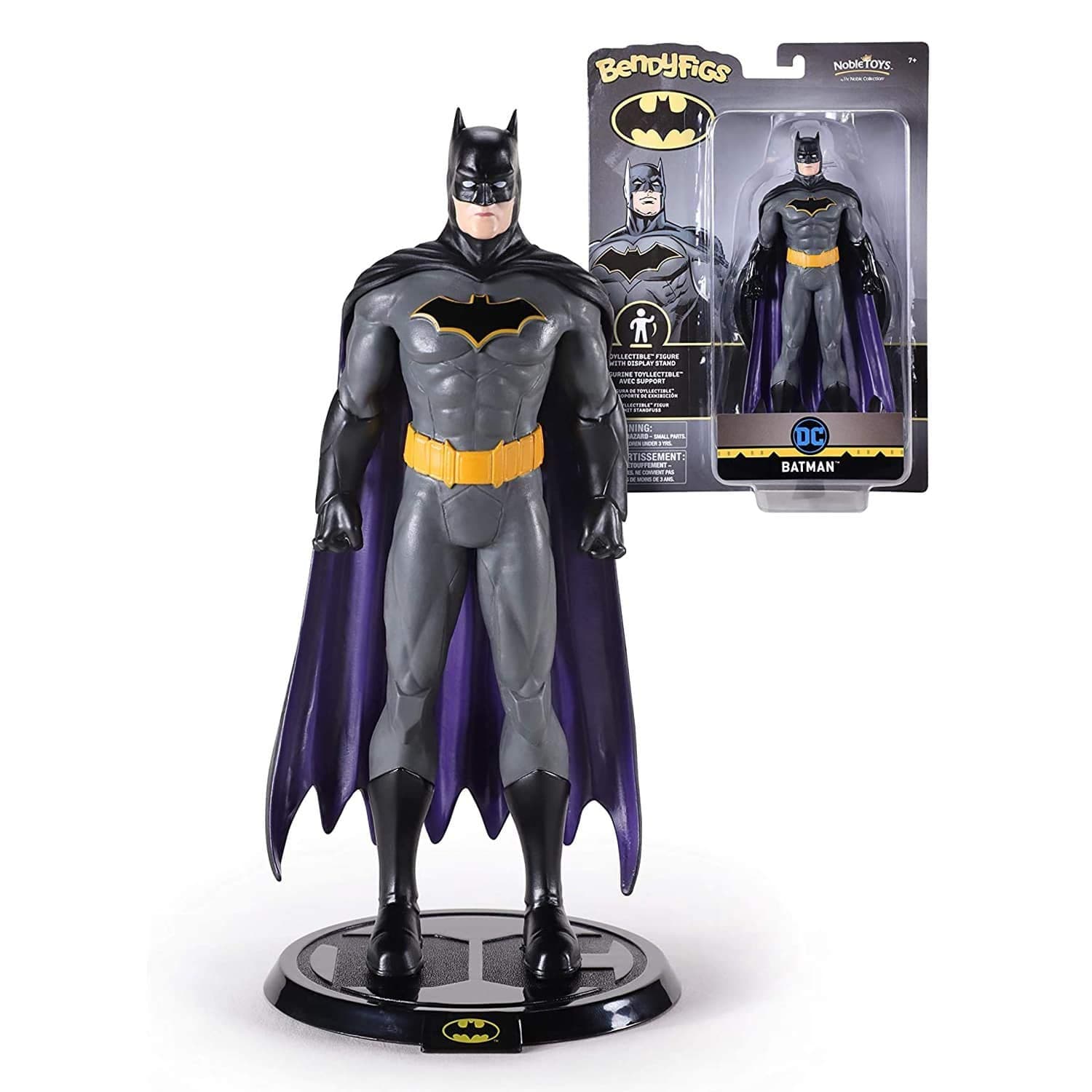 DC Bendyfigs Batman - Officially Licensed 7.5in (19cm) DC Bendable Toy - Posable Collectable Doll Figures With Stand - For Kids & Adults - Gifts For Batman Fans