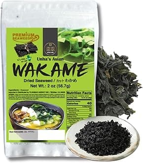 Korean Premium Wakame Dried Seaweeds Flake 2 oz - 100% Natural from Ocean Cooking for Miso Soup, Salad, Sea Vegetable Product of Korea