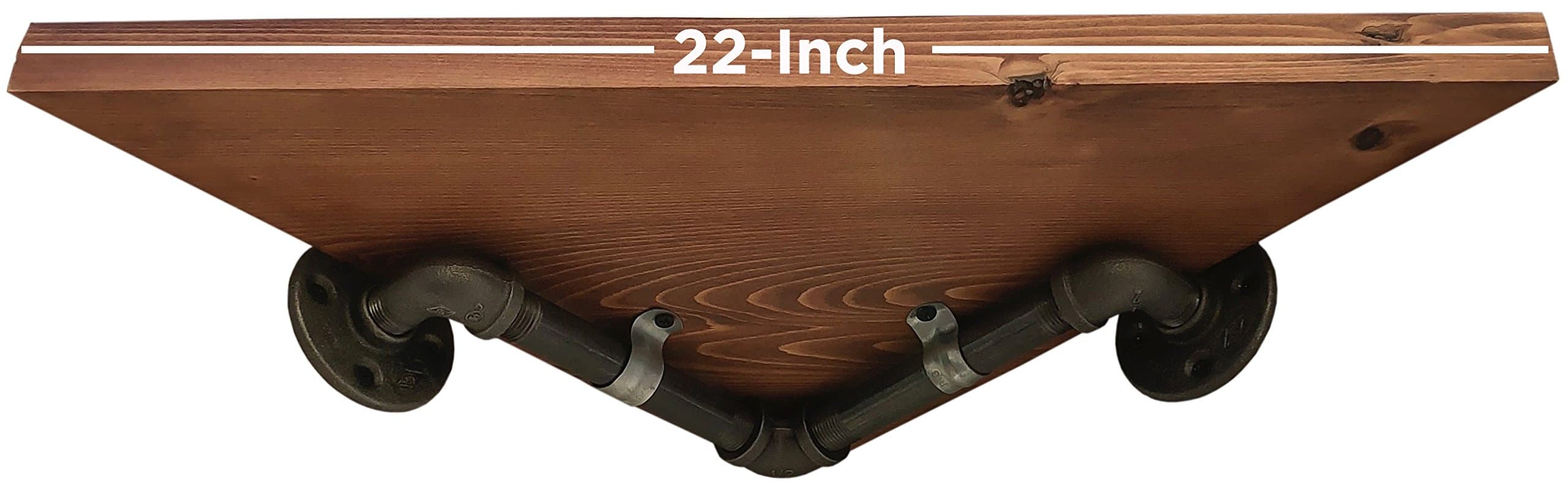 DIY CARTEL Industrial Pipe W Corner Shelf Bracket - Bracket ONLY - Perfect for: Floating Shelves and Industrial, Steampunk, Farmhouse, Vintage Pipe Furniture Decor - Industrial Quality
