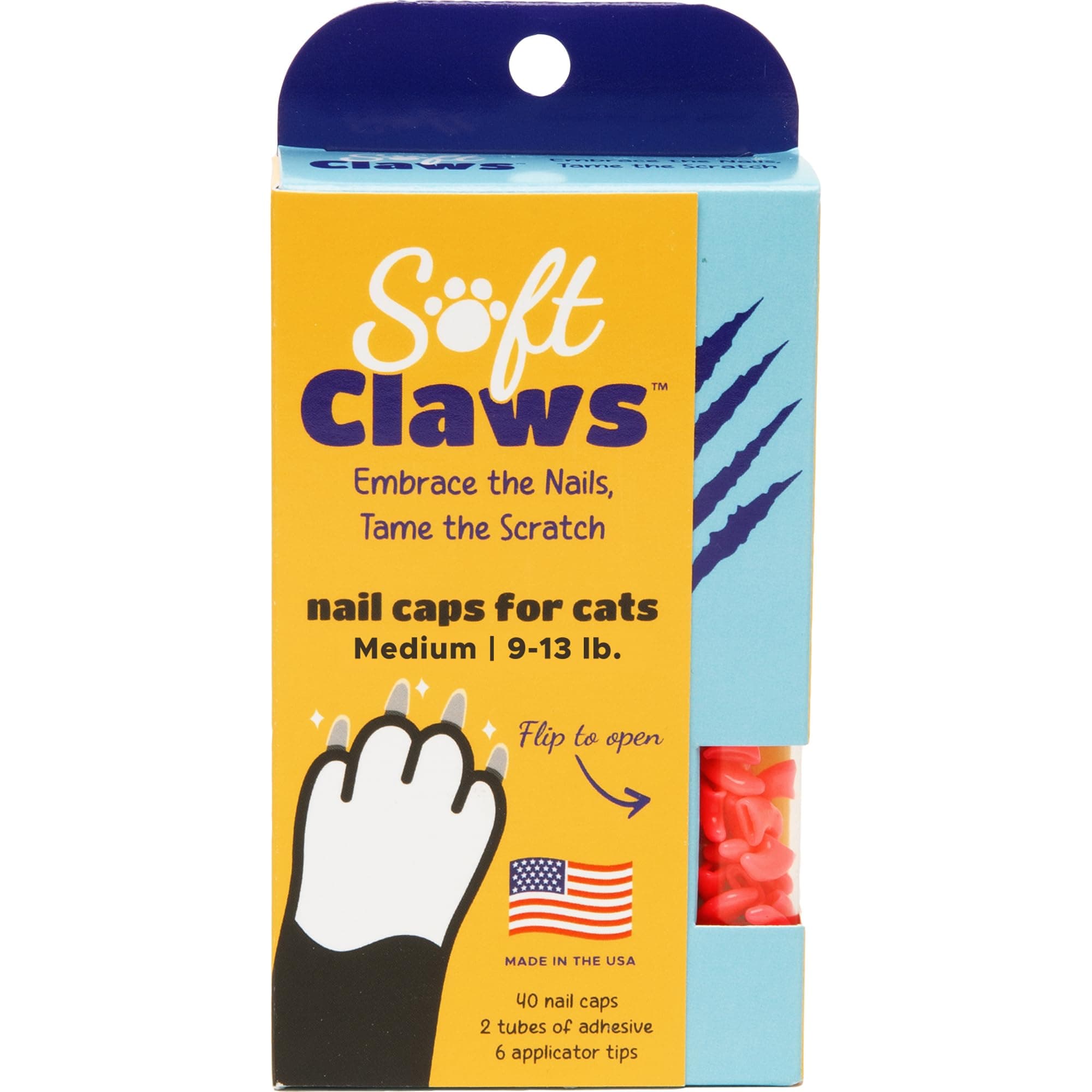 Soft ClawsFeline Cat Nail Caps Take-Home Kit, Medium, Pink