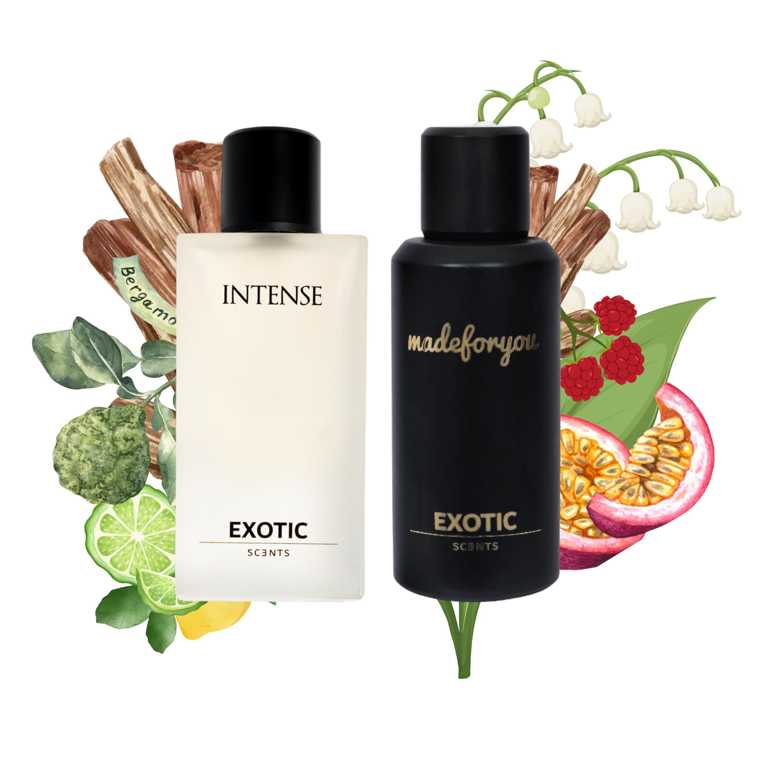 Intense & Made for You Eau de Parfume Combo - 60ml Each | Fresh Aquatic & Sweet Fruity Fragrance, Long Lasting